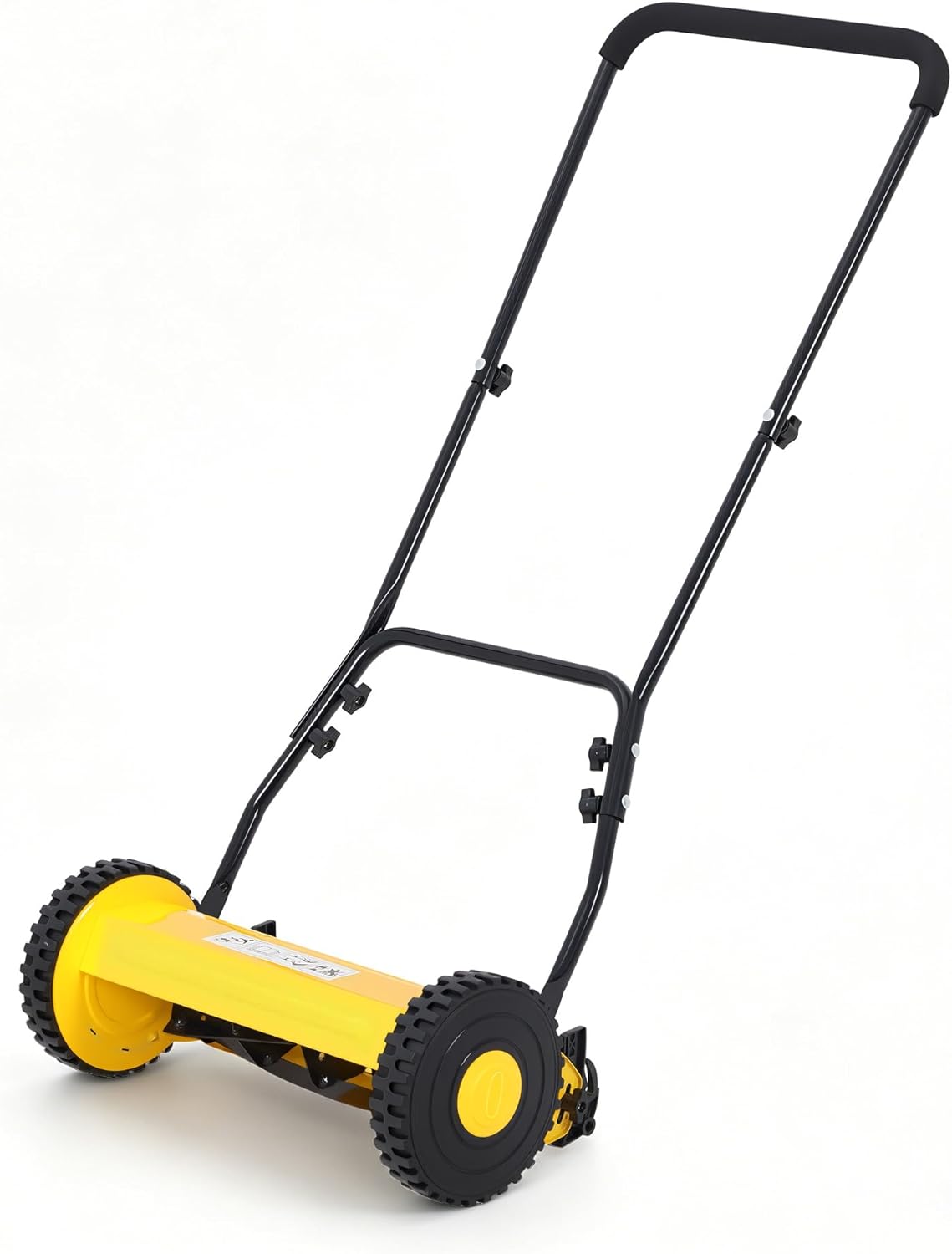 Garvee - 16-Inch 5-Blade Push Reel Lawn Mower with Adjustable Height Ergonomic Handle for Quiet E...