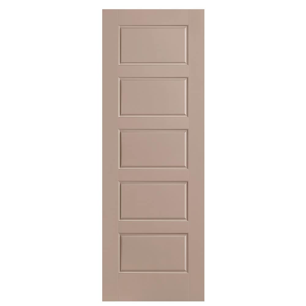 Masonite 1444564 Riverside 28-in x 80-in Sandpiper 5-panel equal Smooth Solid core Prefinished Molded composite Slab Door