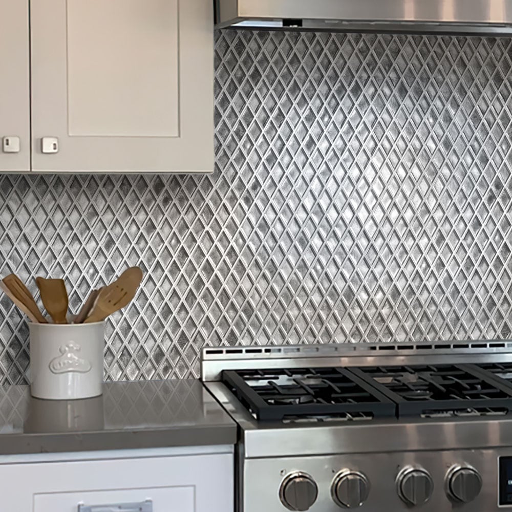 Apollo Tile Majeste Silver 11-in x 11-in Honed Glass Patterned Mosaic ...