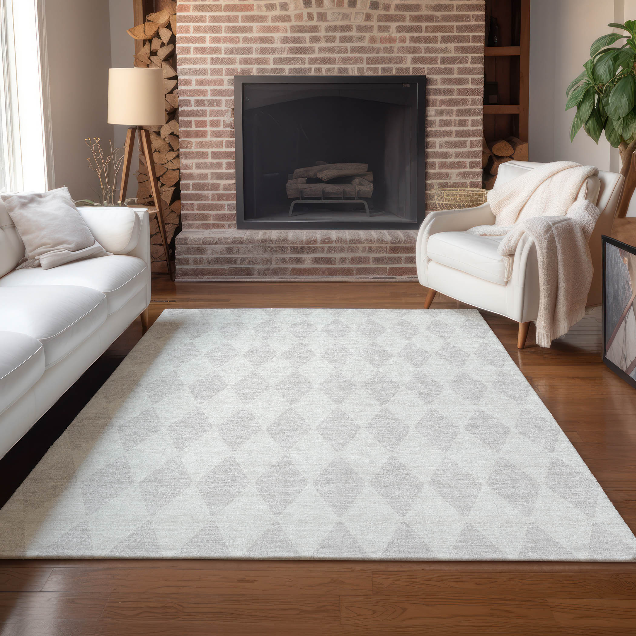 Addison Rugs ACN578IV3X5 Chantille ACN578IV 3 x 5 (ft) Polyester Ivory Rectangular Indoor/Outdoor Geometric Machine washable Area rug