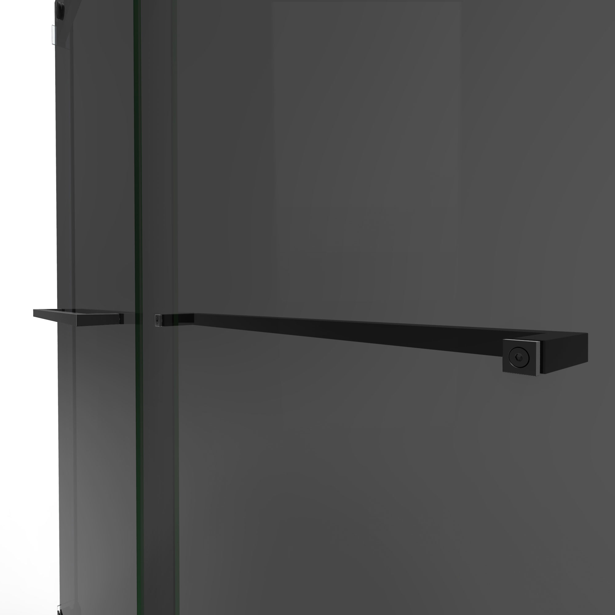 Essence 56-60" Frameless Matte Black Sliding Shower Door with Smoke Gray Glass