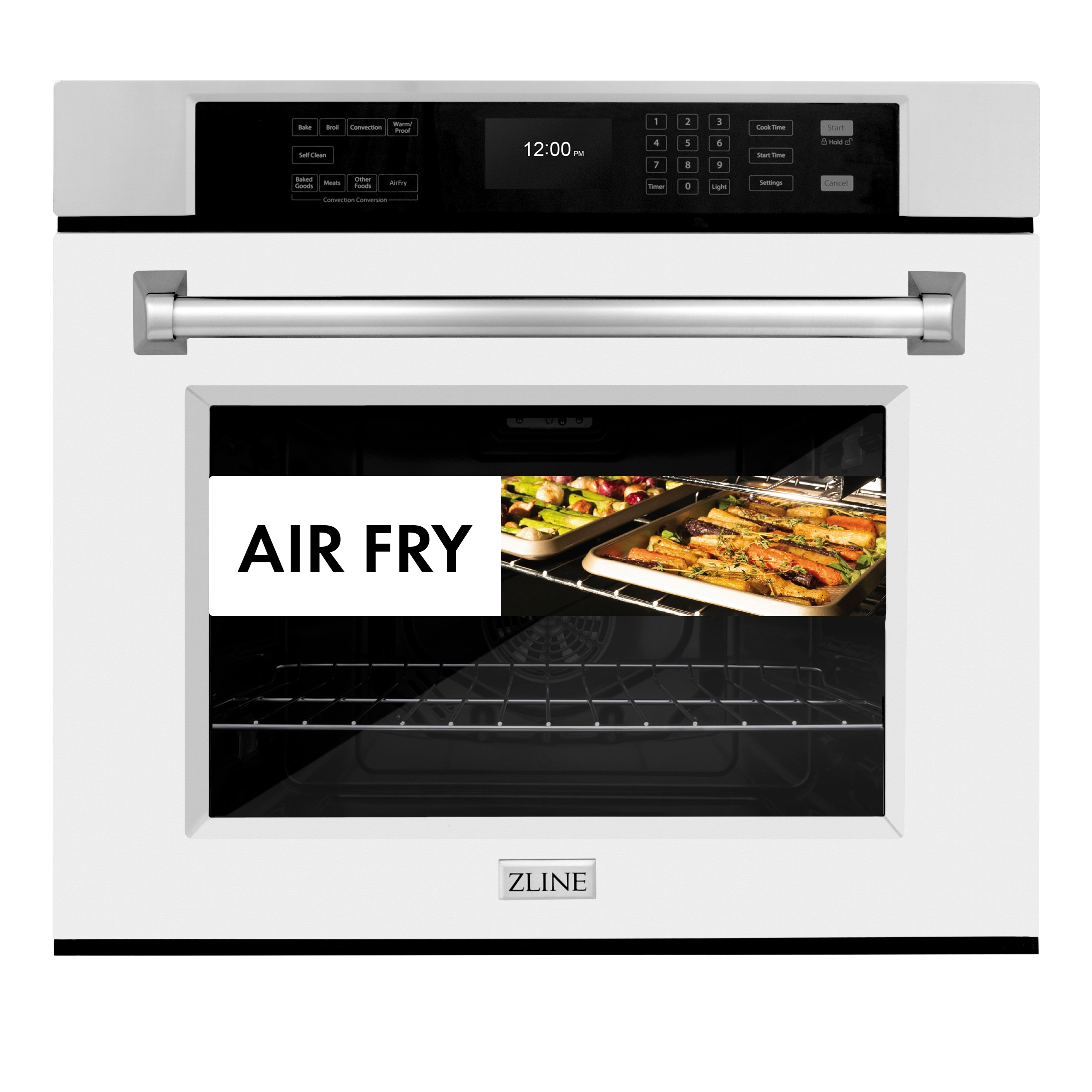 30-Inch Stainless Steel and Matte White Convection Wall Oven