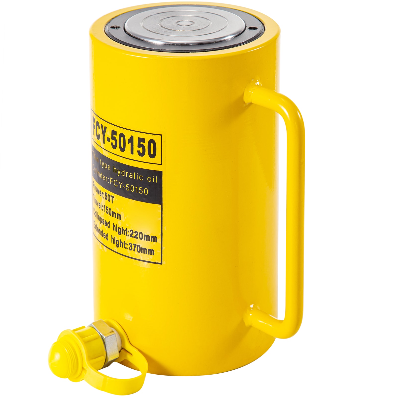VEVOR QJD50T150MMSXYY01V0 Yellow 50-Ton Metal Hydraulic Bottle jack