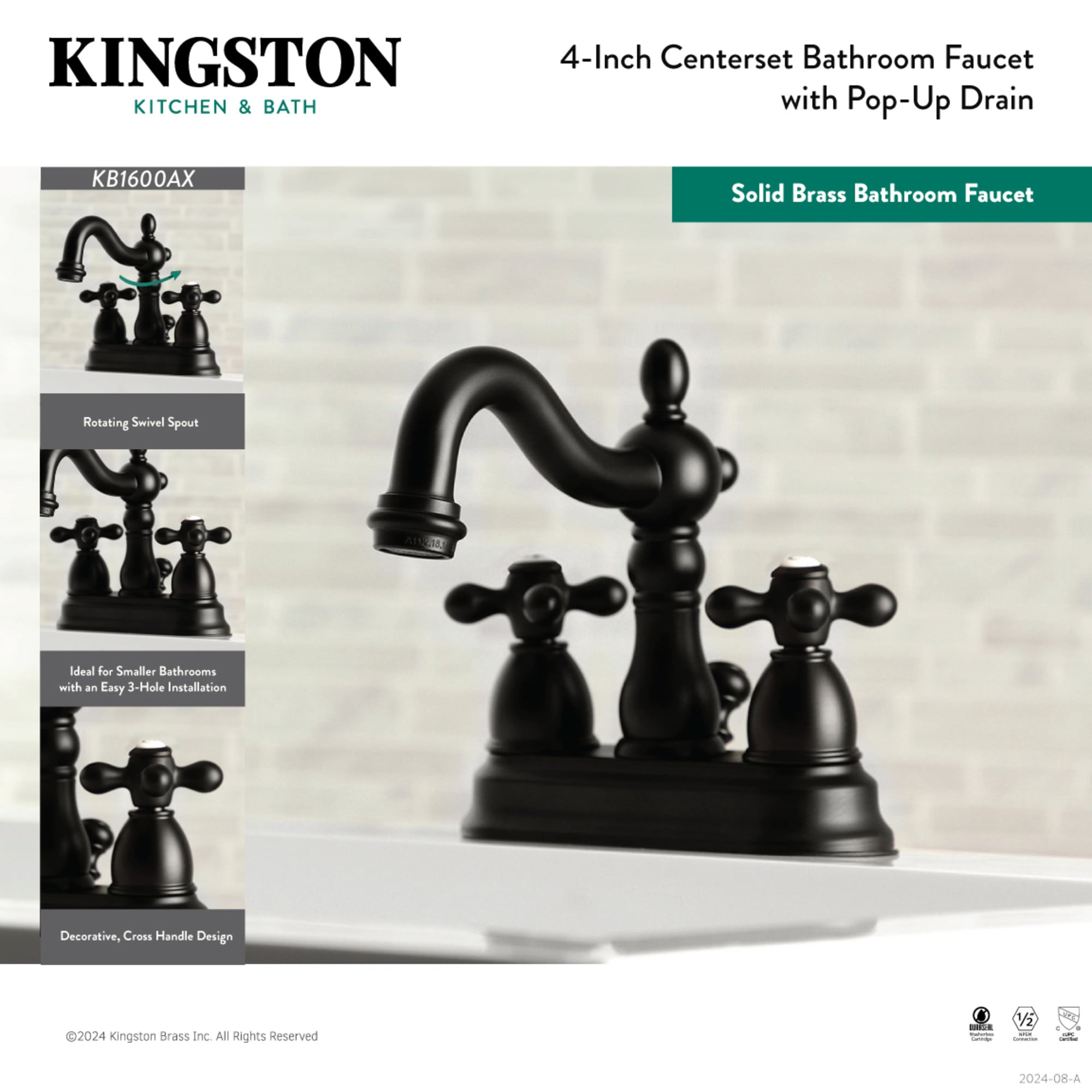 Kingston Brass WLKB1600AX Lavatory-Faucets - View #4