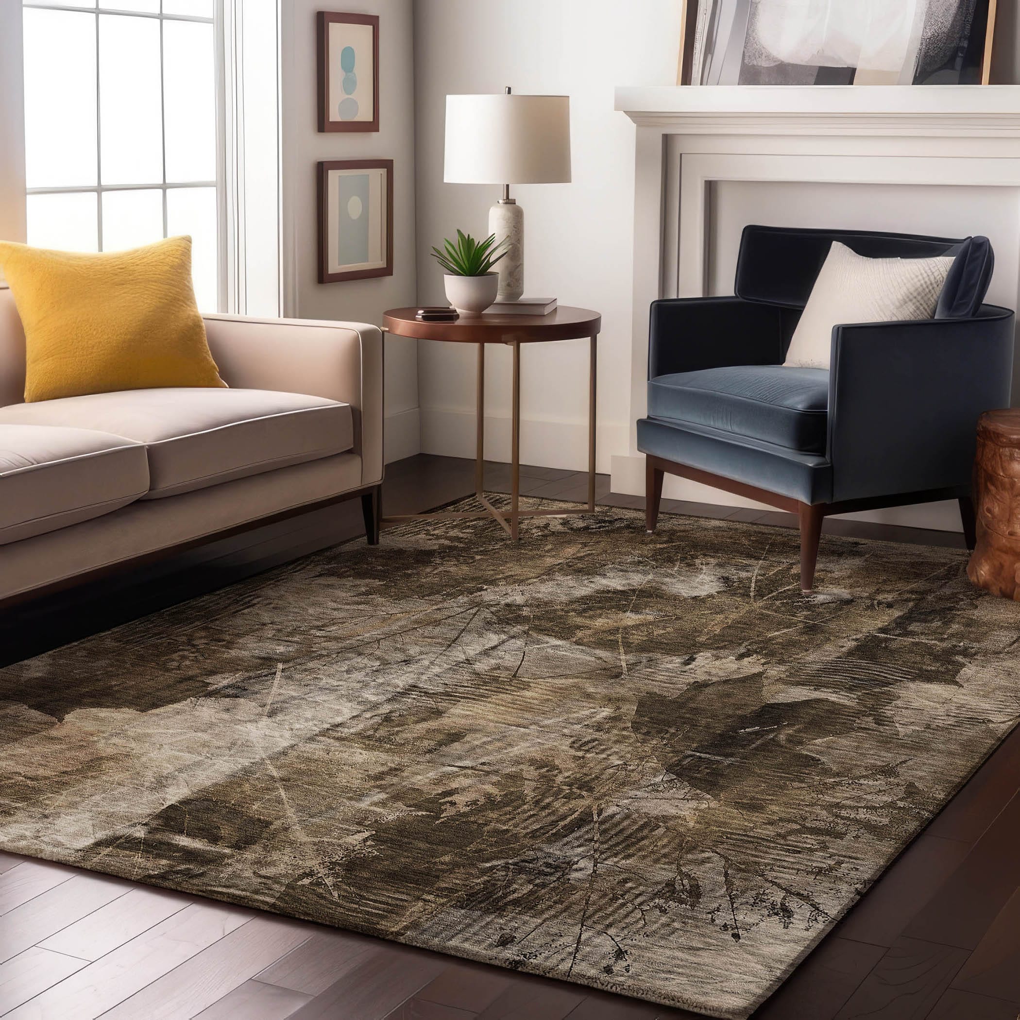 Addison Rugs AMF526NA9X12 Mayfield AMF526NA 9 x 12 (ft) Loomed Polyester Navy Rectangular Indoor Abstract Machine washable Area rug