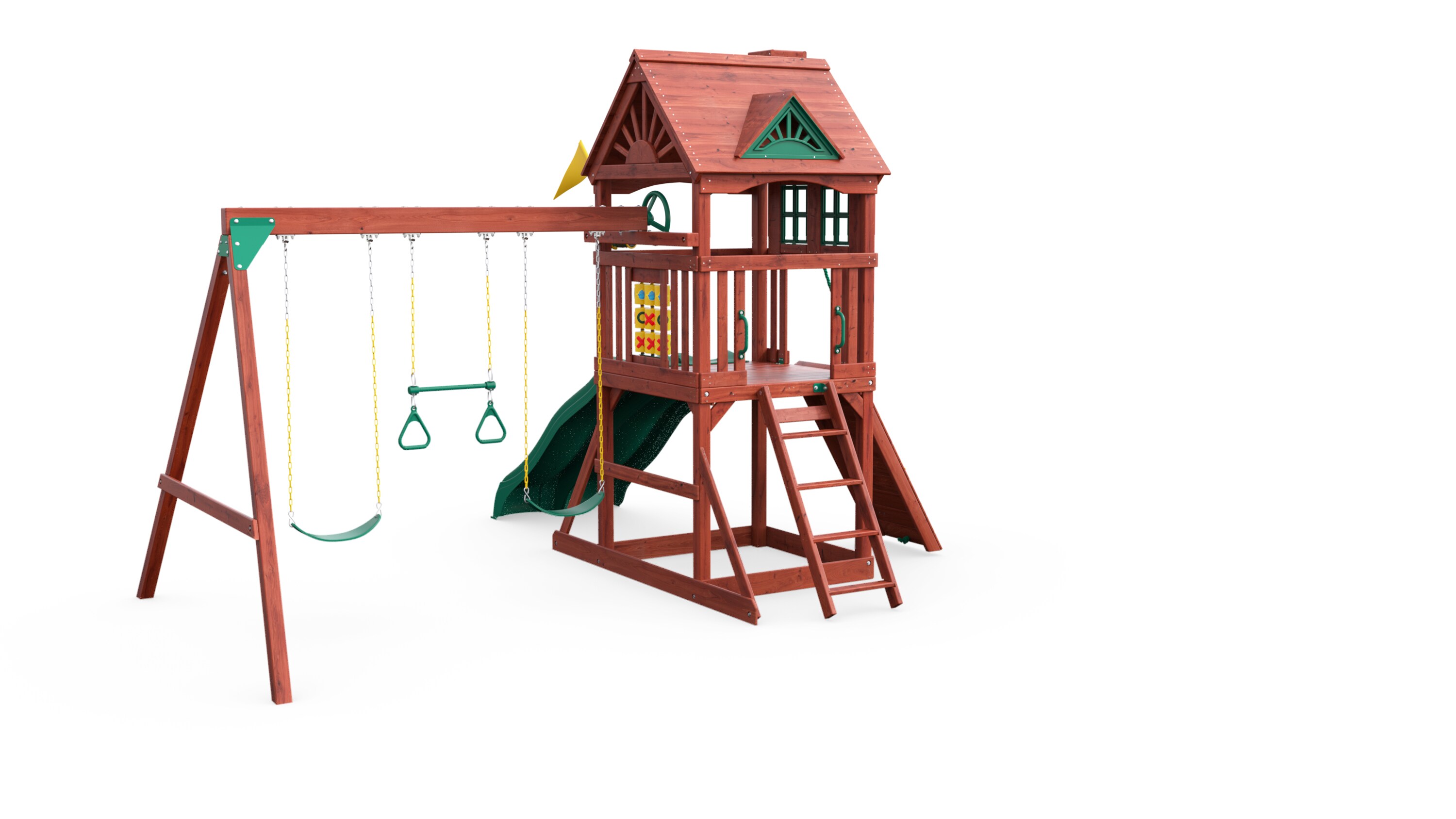 Gorilla Playsets Double Down Residential Wood Playset with Slide at