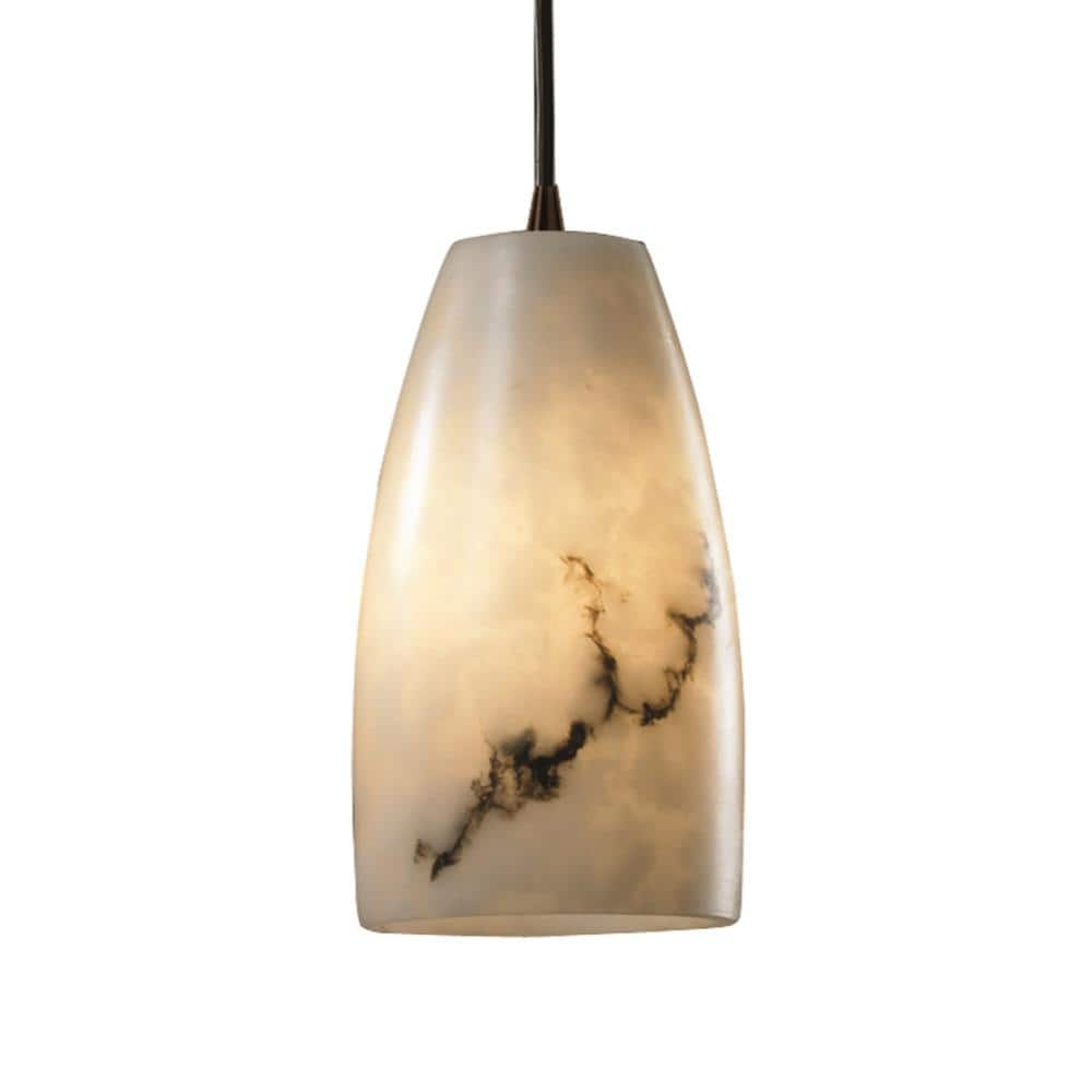 Justice Design Group FAL-8816-28-DBRZ LumenAria Dark Bronze Transitional Cylinder Mini Hanging Pendant light