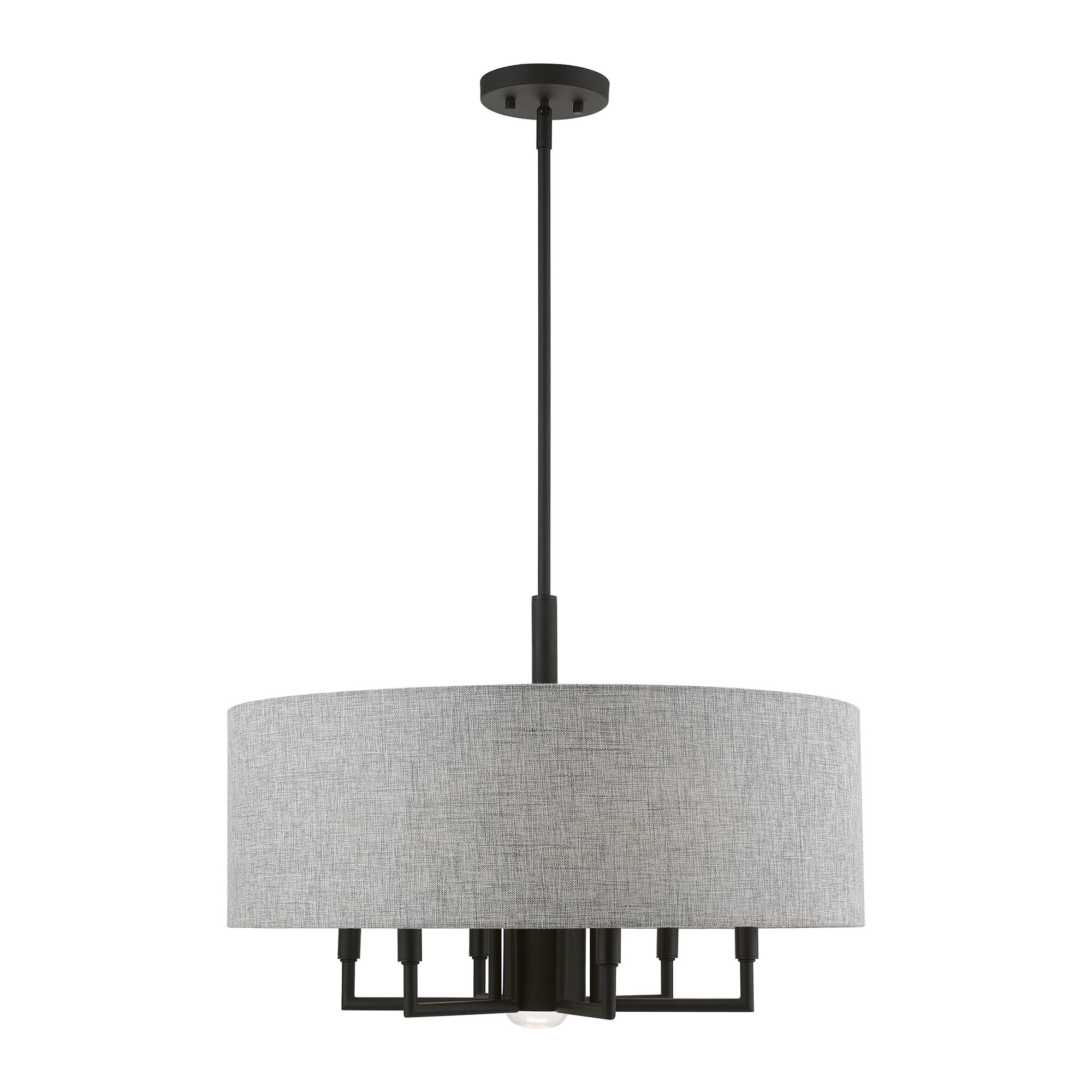 Dakota Black and Gray 7-Light Drum Pendant Chandelier