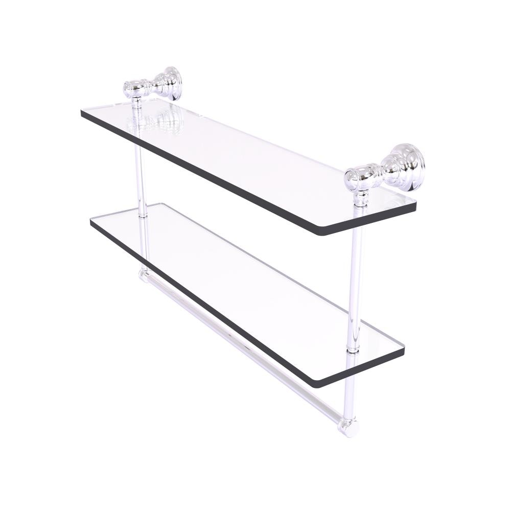 Allied Brass CL-2-22TB-PC Carolina Polished Chrome 2 -Tier Wall mount Bathroom Shelf ( 22-in x 9.5-in x 5-in )
