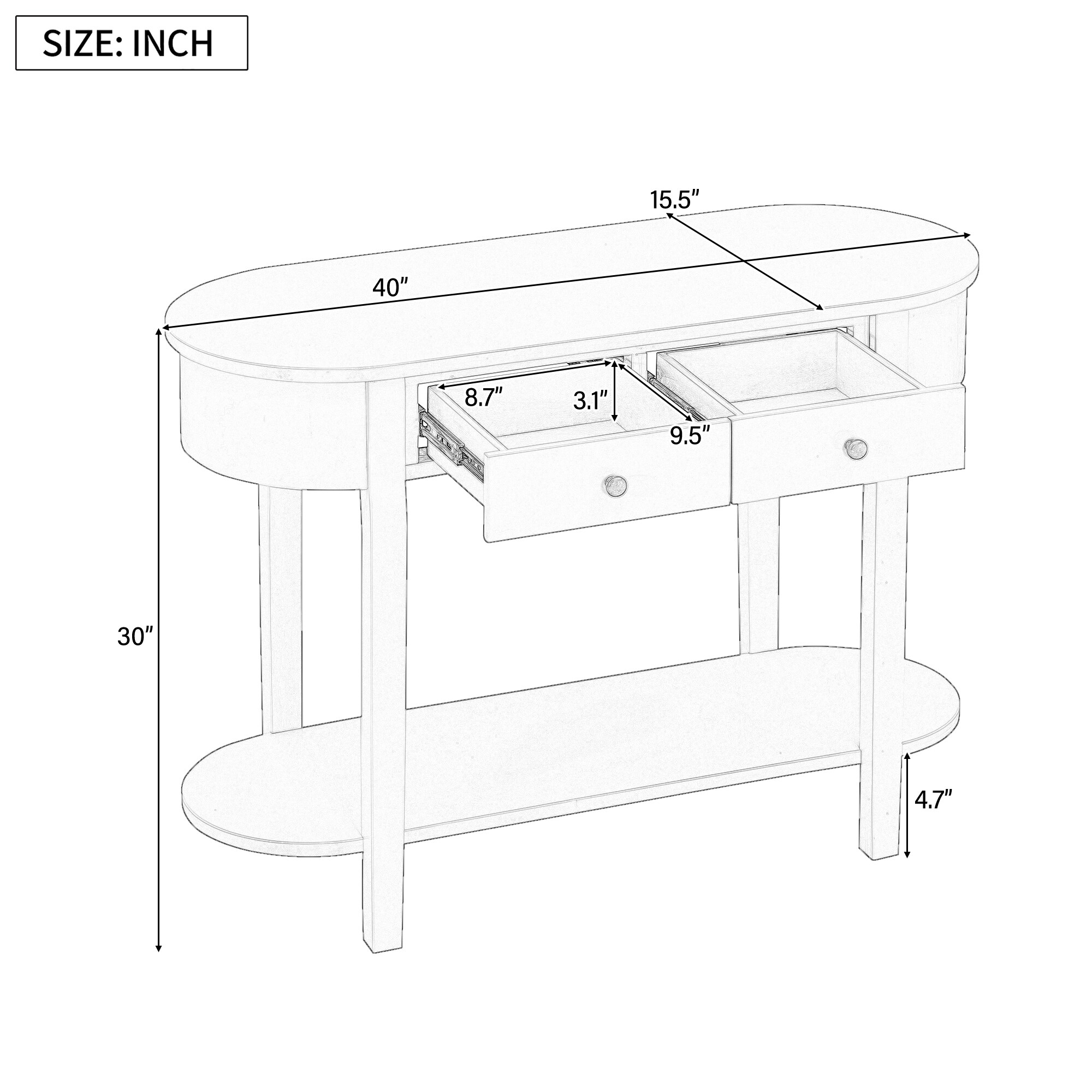 ToolCat LDSG-92-WS Console-Sofa-Tables - View #8