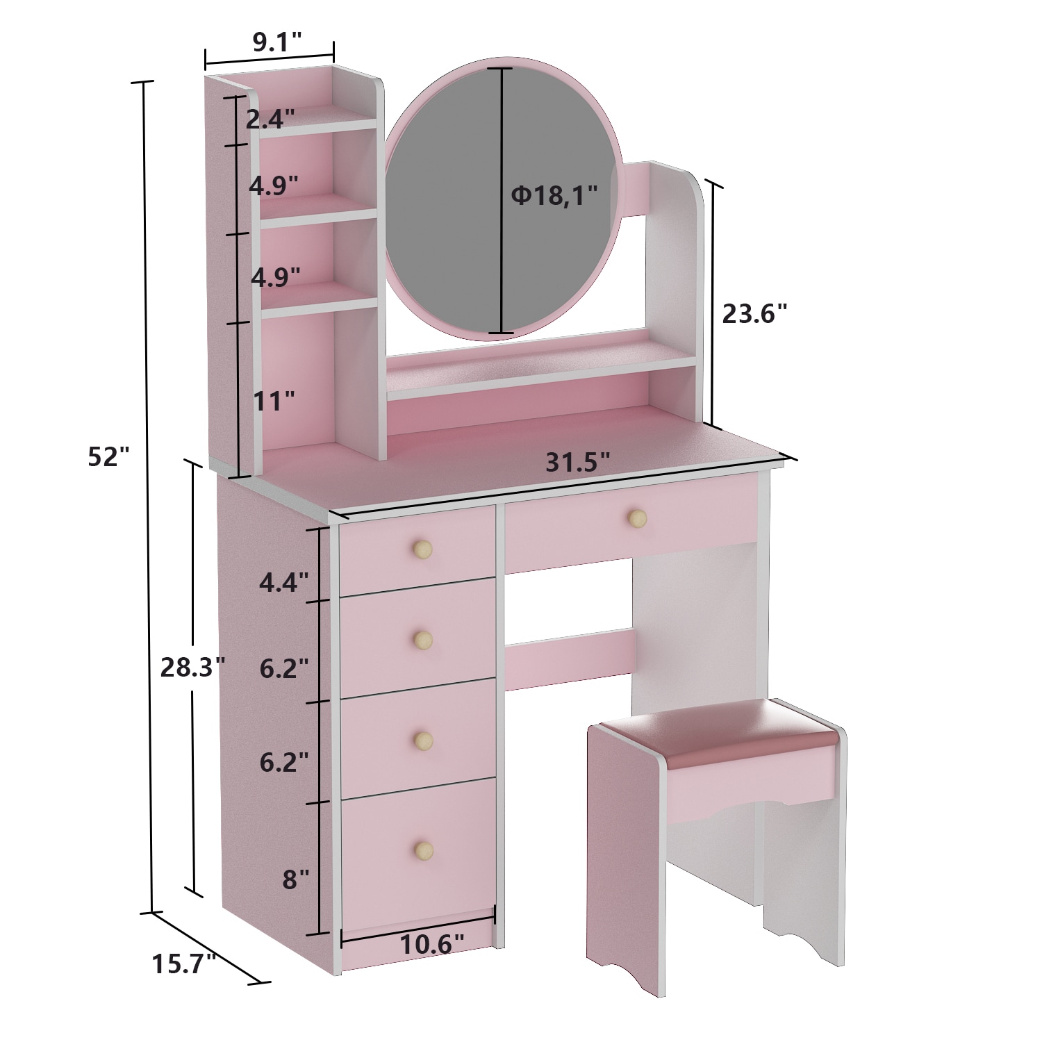 FUFU&GAGA LJY-WFJWL0095-02 Bedroom-Vanities - View #8