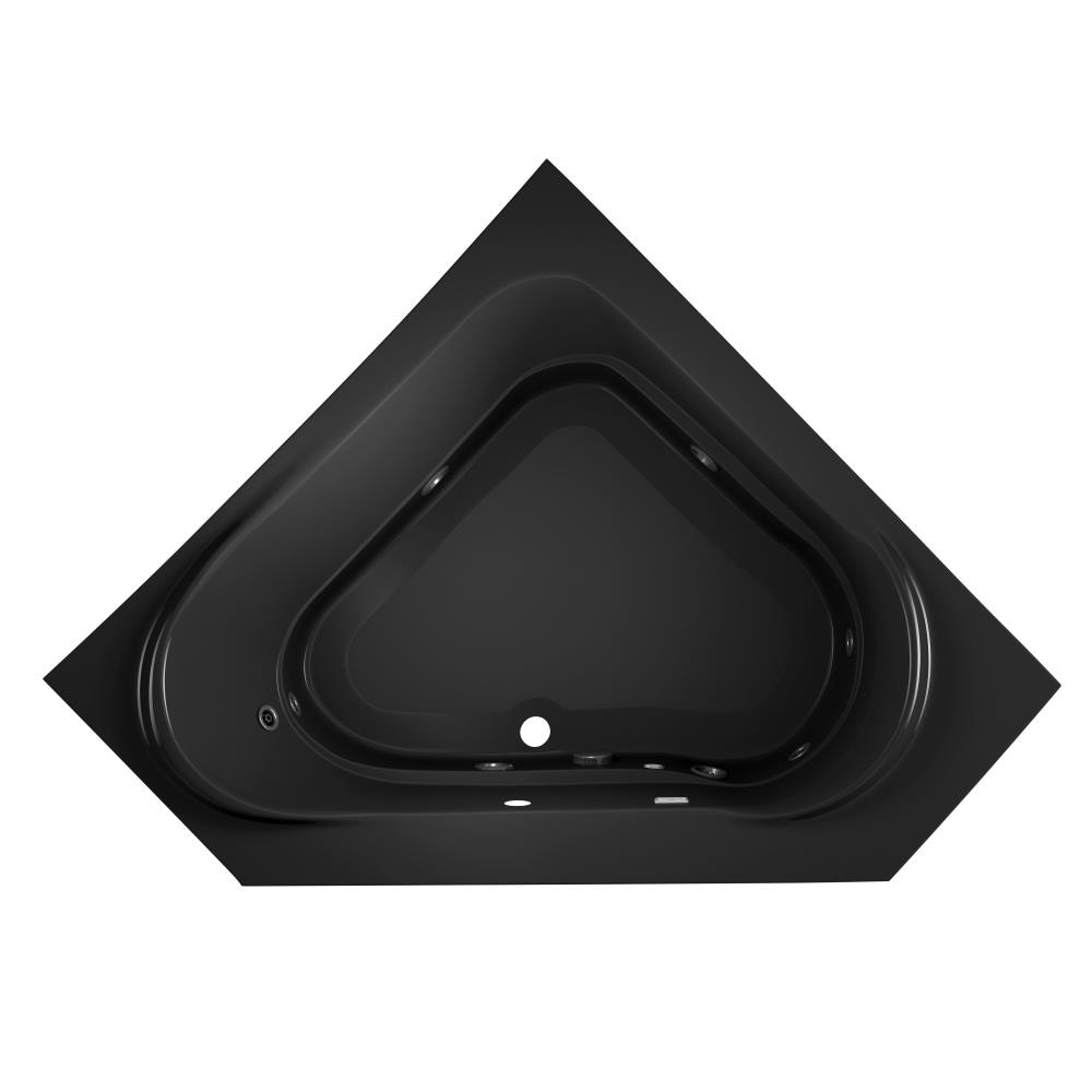 Jacuzzi NF84917 Capella 60-in x 60-in Black Acrylic Corner Drop-in Whirlpool tub ( Center Drain )