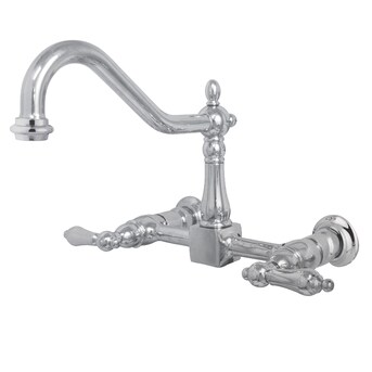 Elements of Design Heritage Chrome 2-Handle Deck-Mount Bridge Handle Kitchen Faucet Elements of Design Heritage Chrome 2-Handle Deck-Mount Bridge Handle Kitchen Faucet