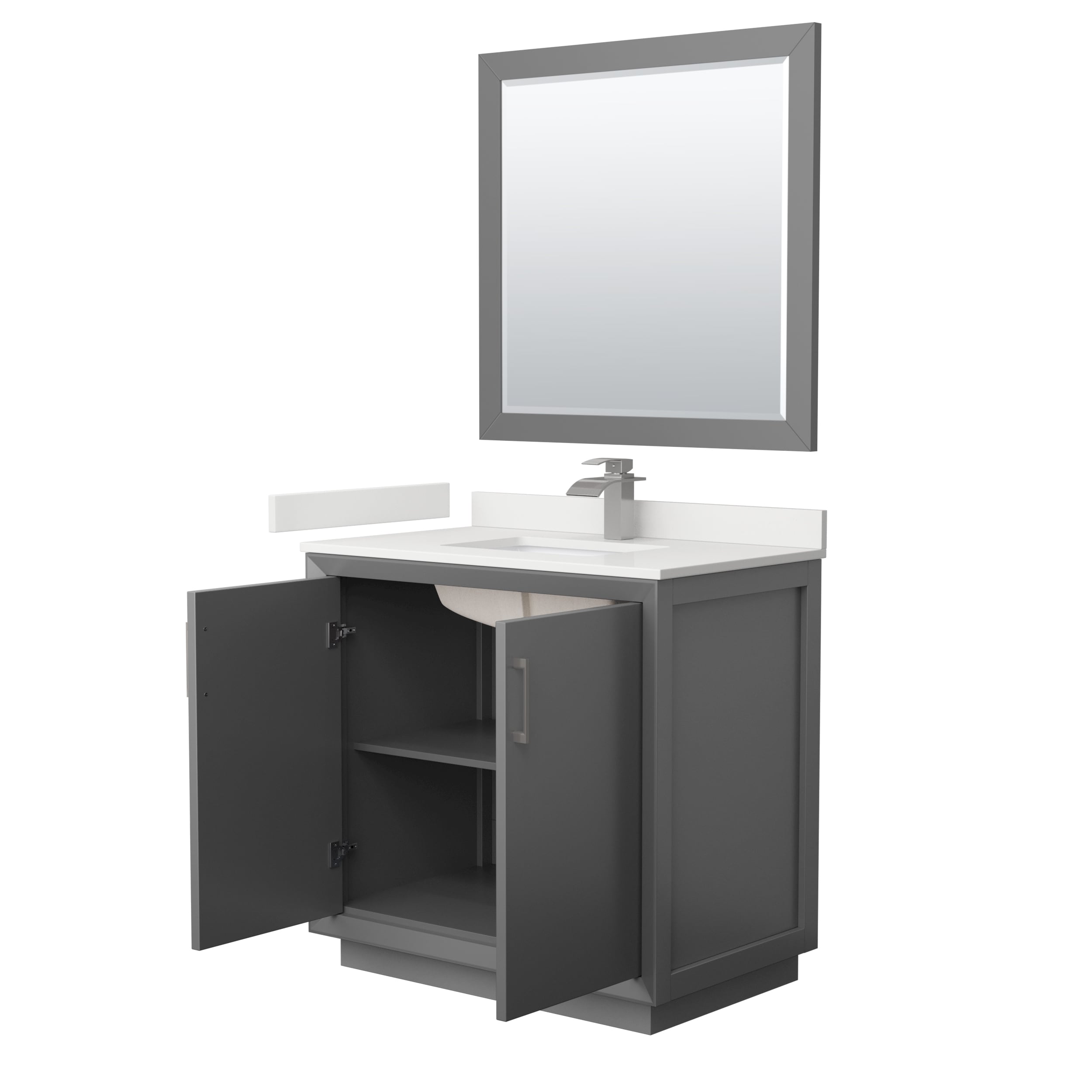 Wyndham Collection WCF414136SKGWQUNSM34 Bath-Vanity-Combo - View #2