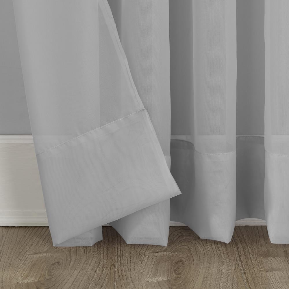 Silver Sheer Voile Grommet Top Window Panel