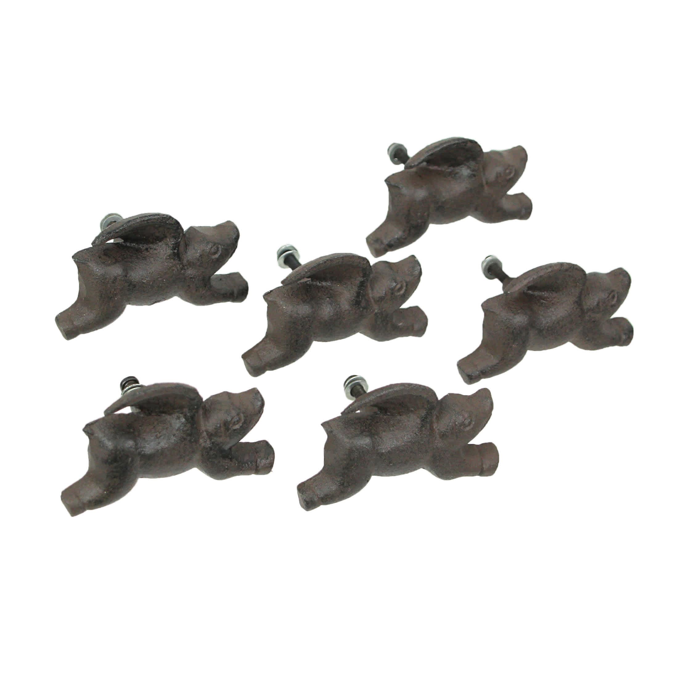 Upper Deck UD-UX4444-SET Set of 6 Cast Iron Flying Pig Drawer Pulls Decorative Cabinet Knobs Home Decor