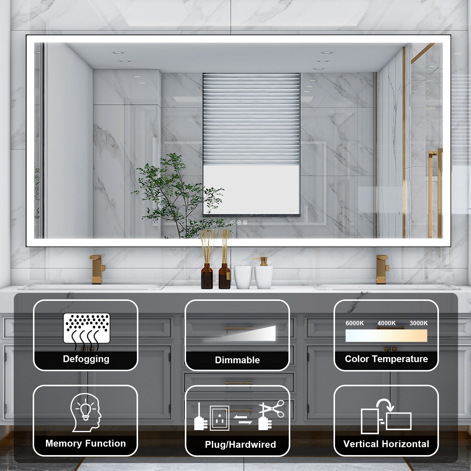 Forclover MRE-5F8442MB Framed-Bath-Mirrors - View #7
