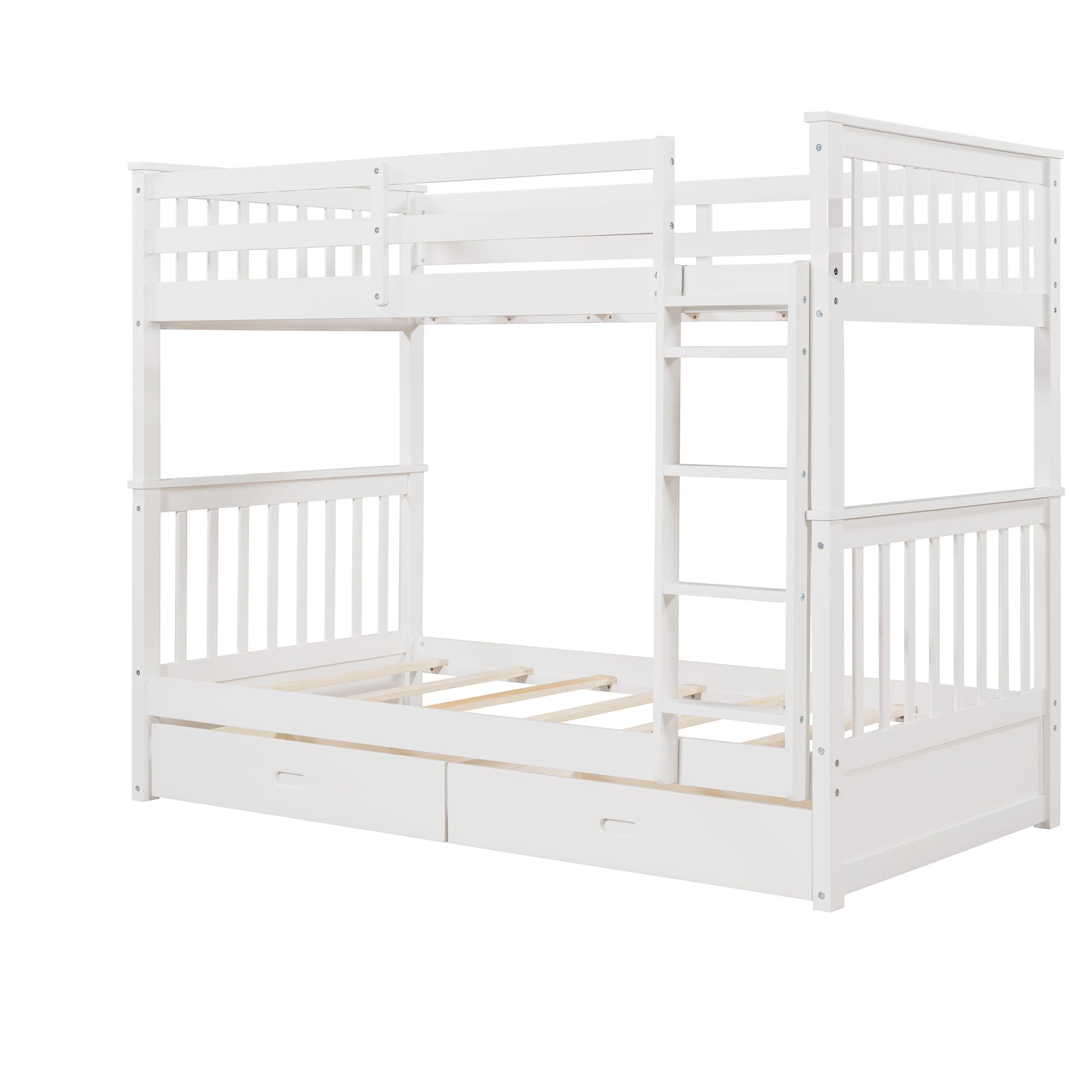 Qualler White Twin over twin Bunk Bed