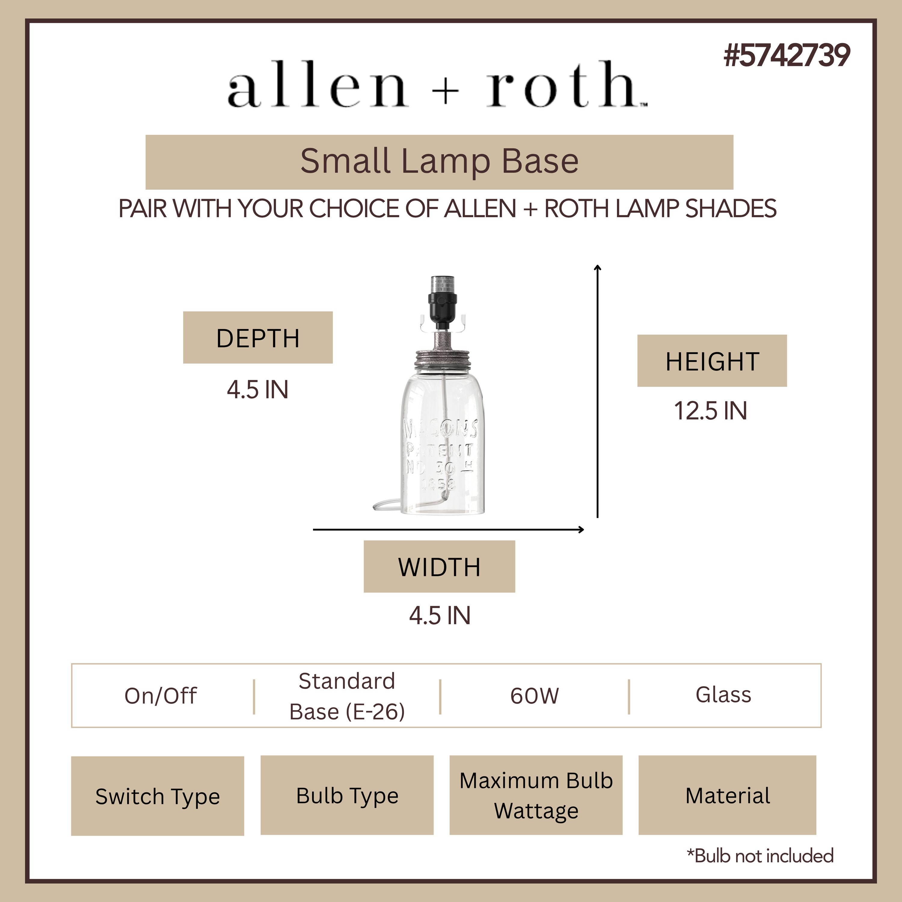 allen + roth LB42MSN Lamp-Bases - View #3