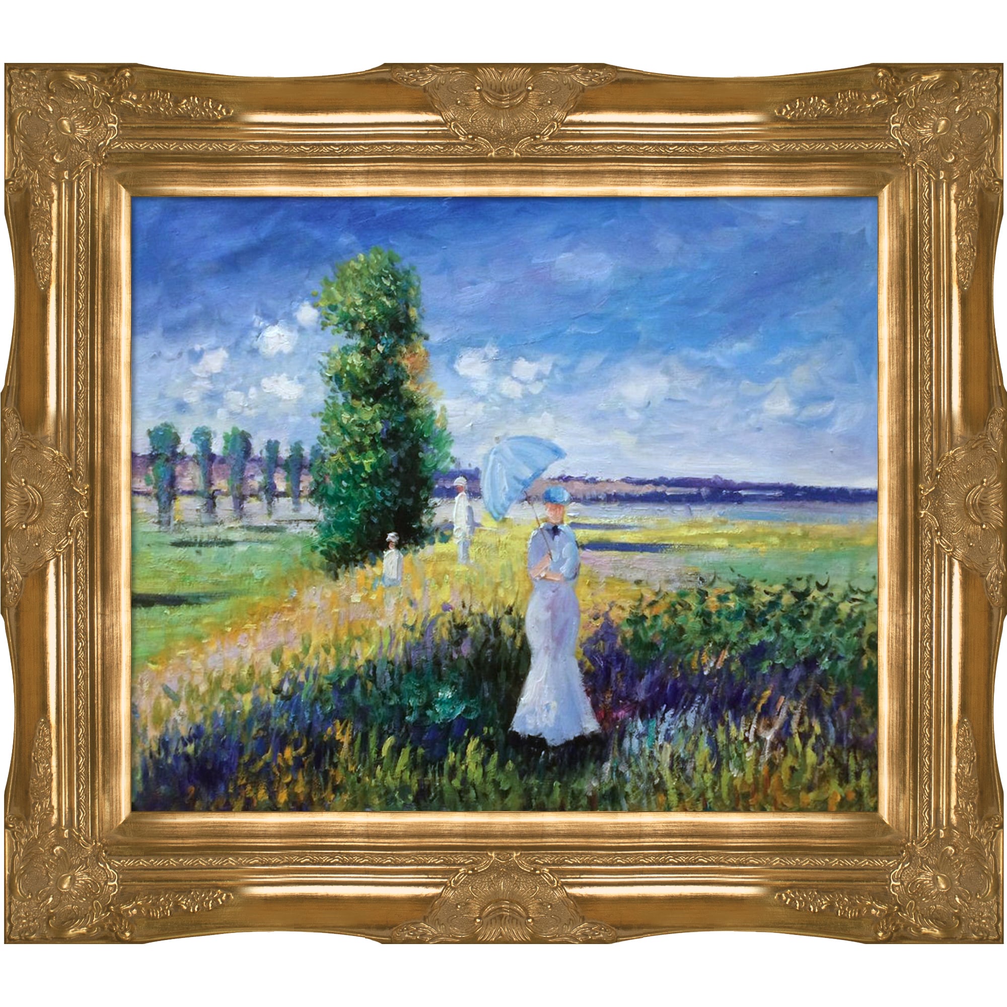 La Pastiche La Promenade (Argenteuil) Claude Monet Framed 28-in H x 32 ...