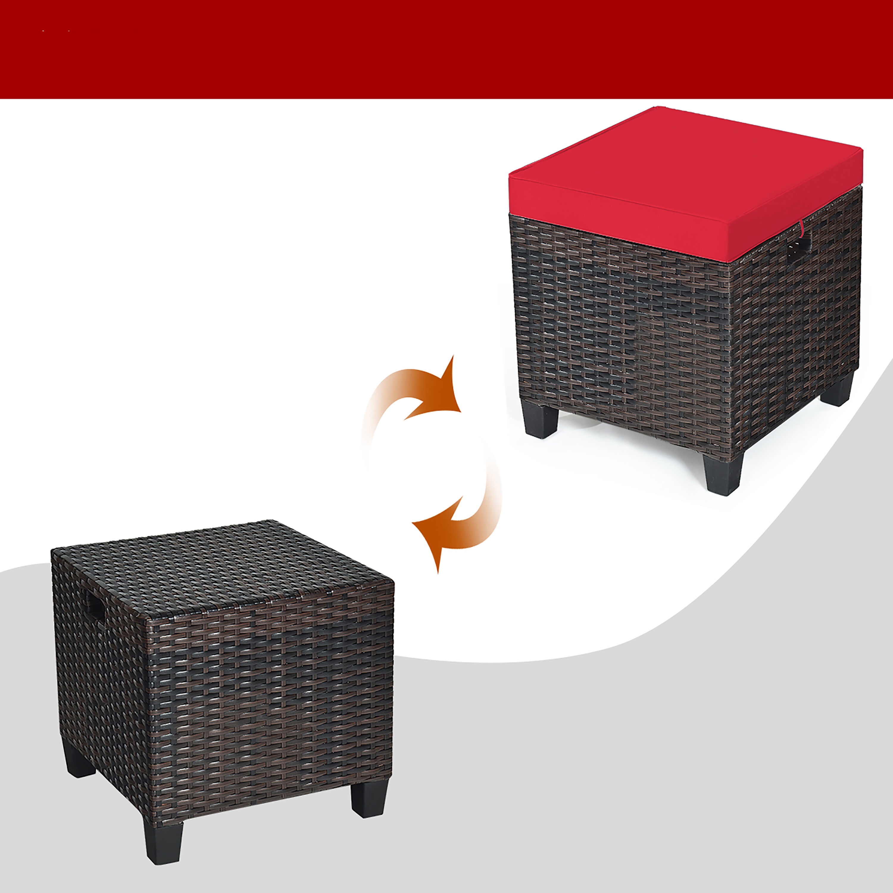 Costway HW63237RE Stools-Ottomans - View #4