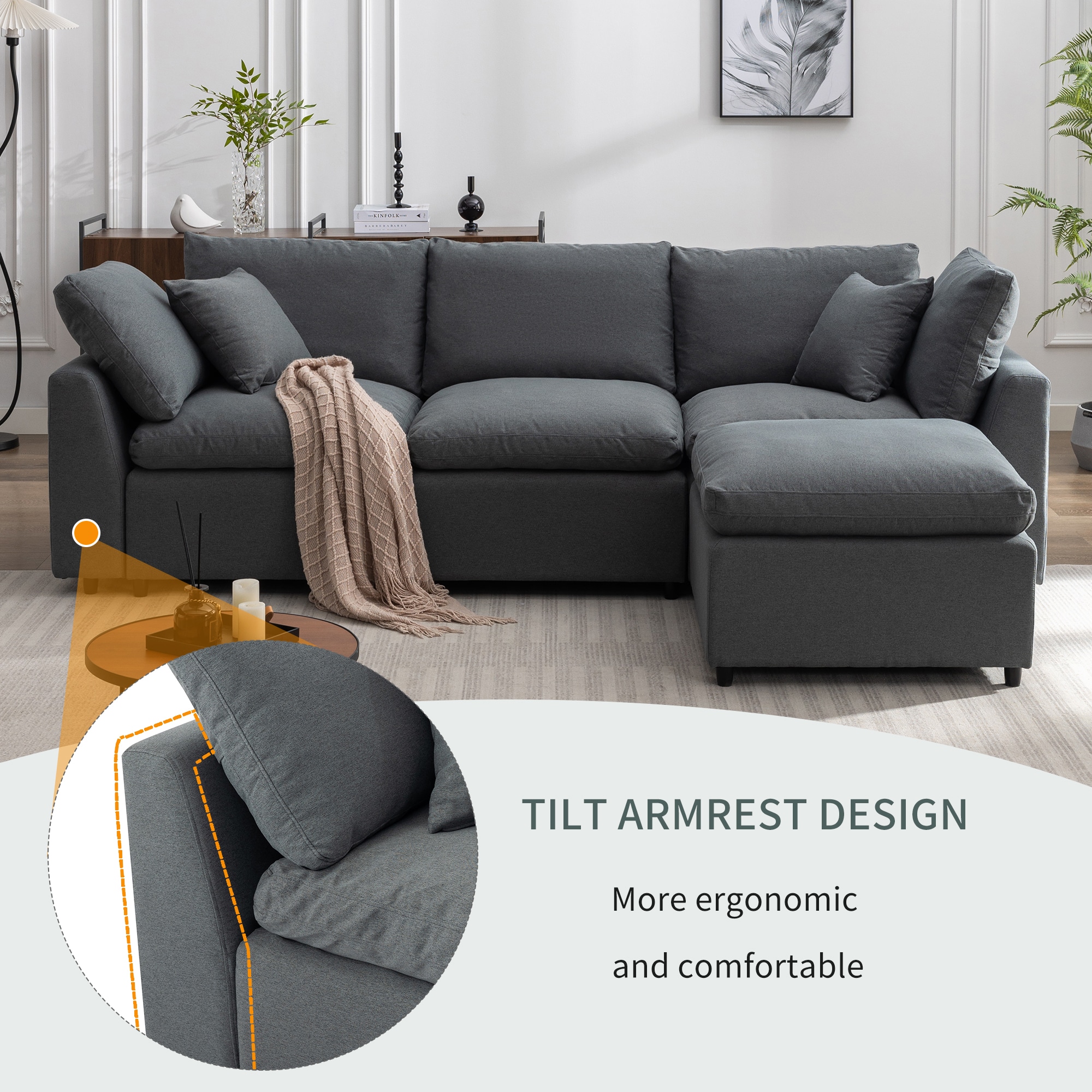 WELLFOR W83-89-BR Sofas-Loveseats - View #3