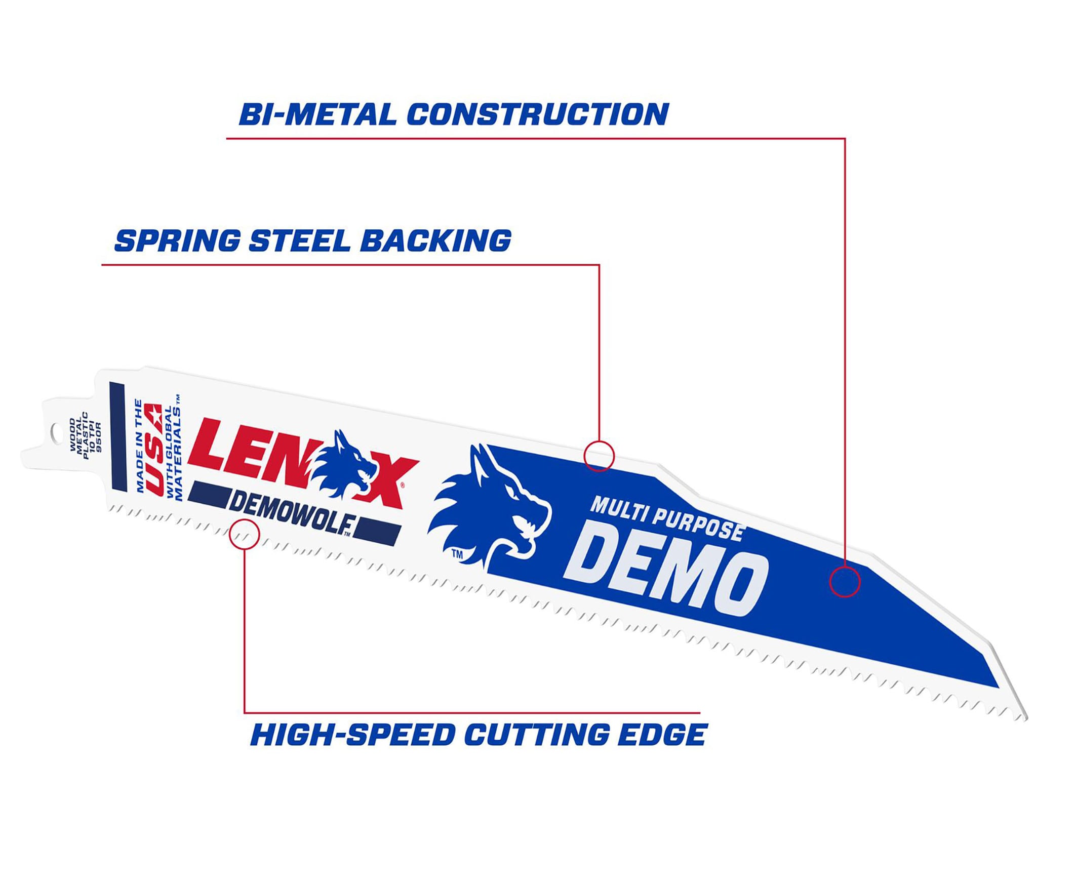 LENOX 5-Pack 9-in 10-TPI Bi-Metal Reciprocating Saw Blades