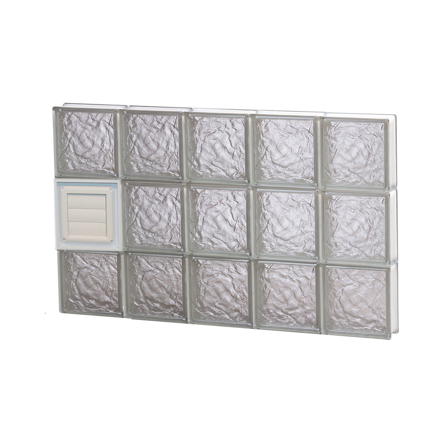 REDI2SET D3018IS Ice Glass 28-3/4-in x 17-1/4-in Frameless Replacement Dryer vent Glass Block Window