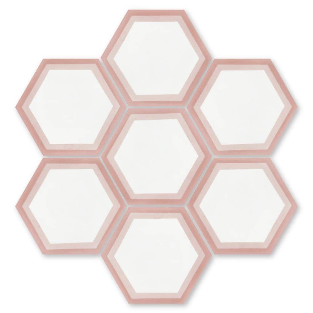 Villa Lagoon Tile LH-HHAL1-S1-SNS (Sample) Hex Halo Two A Mauve Sample 8-in x 9-in Matte Cement Patterned Floor and Wall Tile