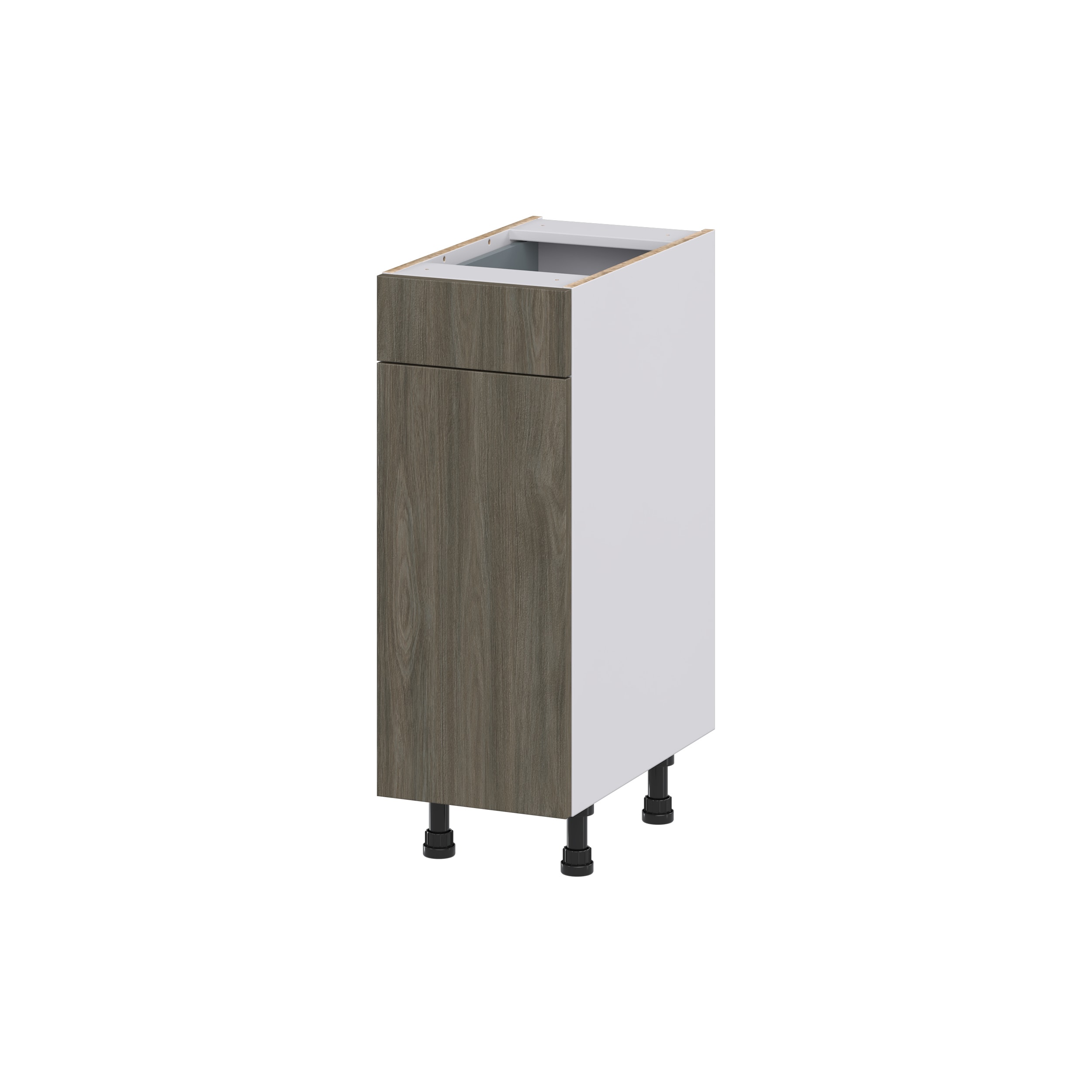 Hugo&Borg Savane 12-in W x 34.5-in H x 21-in D Textmel 3-Drawer Base Fully Assembled Cabinet (Flat Panel Style)