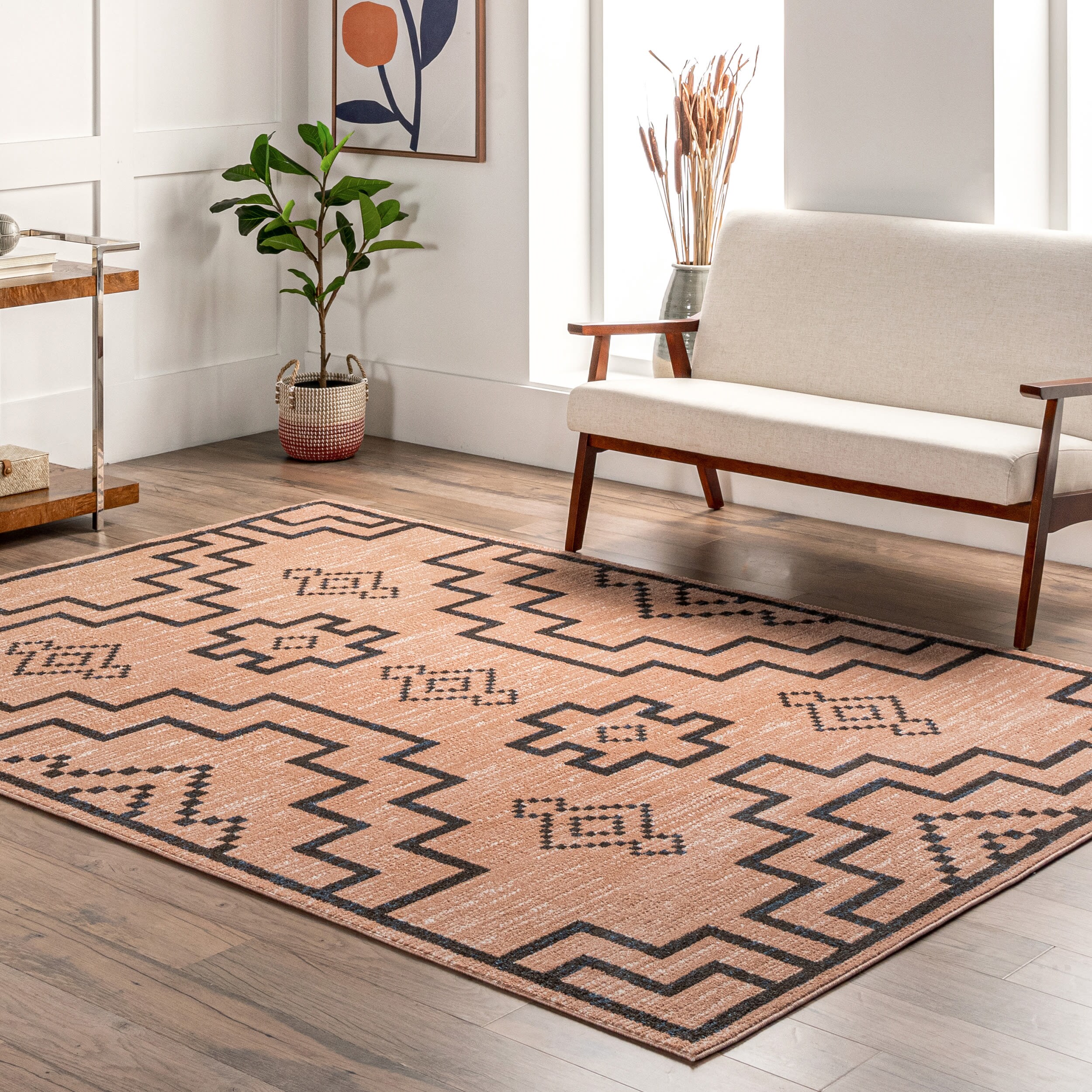 nuLOOM CFKI03A-6709 Allie 7 x 9 (ft) Loomed Polypropylene Gray Rectangular Indoor Tribal Southwestern Vacuum regularly Area rug