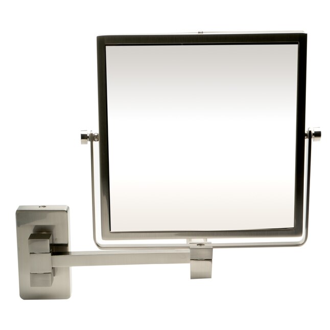 ALFI brand 8-in x 8-in Brushed Brass Double-Sided Magnifying Wall-Mounted Vanity Mirror ALFI brand 8-in x 8-in Brushed Brass Double-Sided Magnifying Wall-Mounted Vanity Mirror