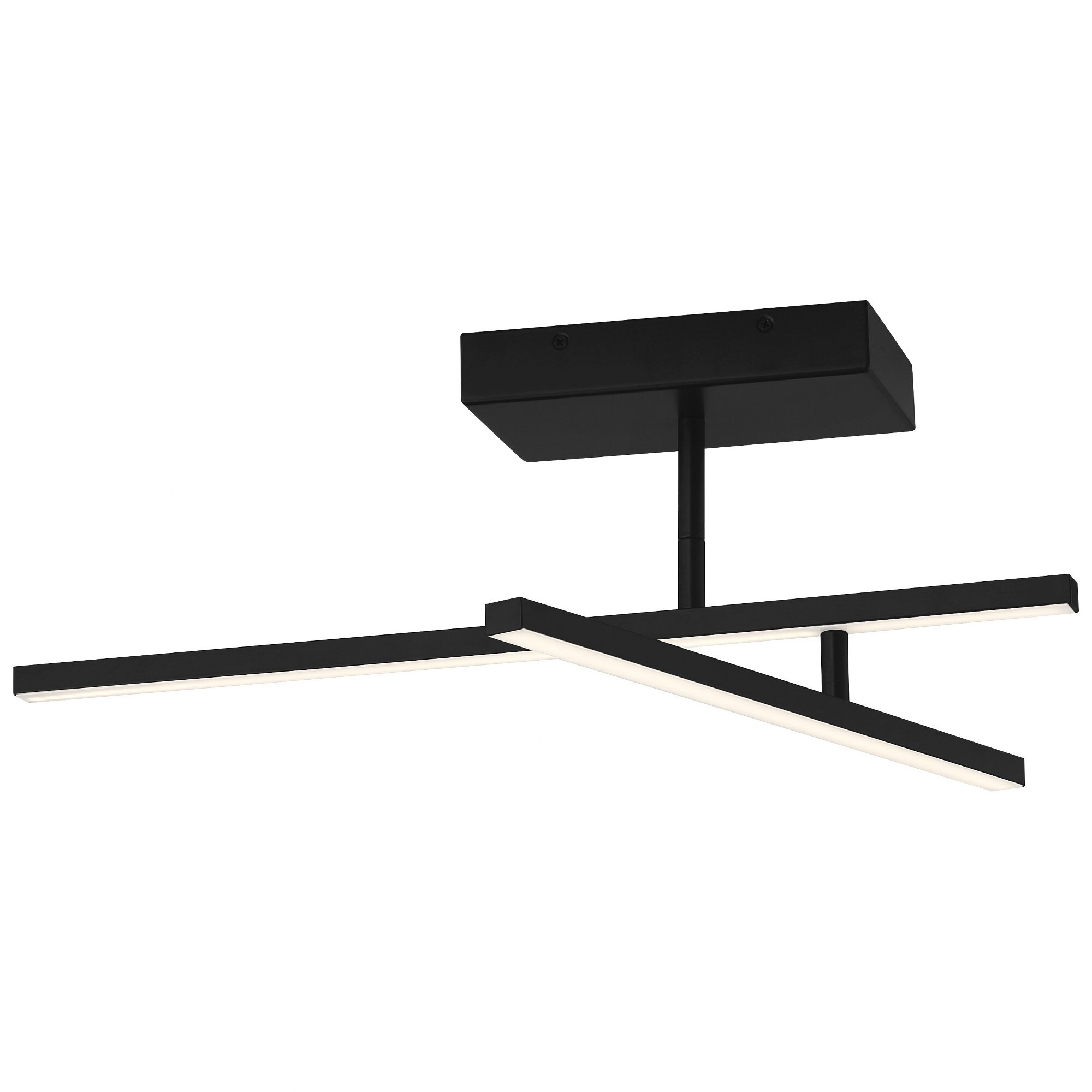 Access Lighting Duo 1 - Light Matte Black / Black Contemporary LED Acrylic And Aluminum Flush Mount Light