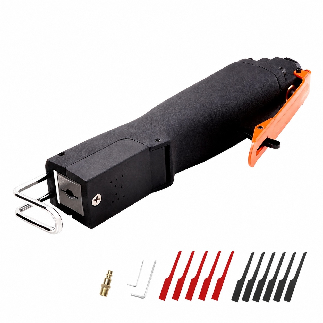 Mikiotto  Air Reciprocating Saw with 10 Piece 24T and 32T Blade Set Pneumatic Metal Cutting Tool for Body Shop Repair Ergonomic Grip