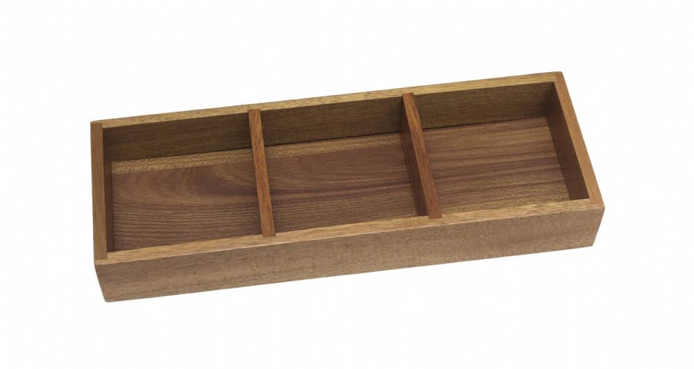 Style Selections 1123 12-in x 4.125-in Wood Silverware Insert Drawer Organizer