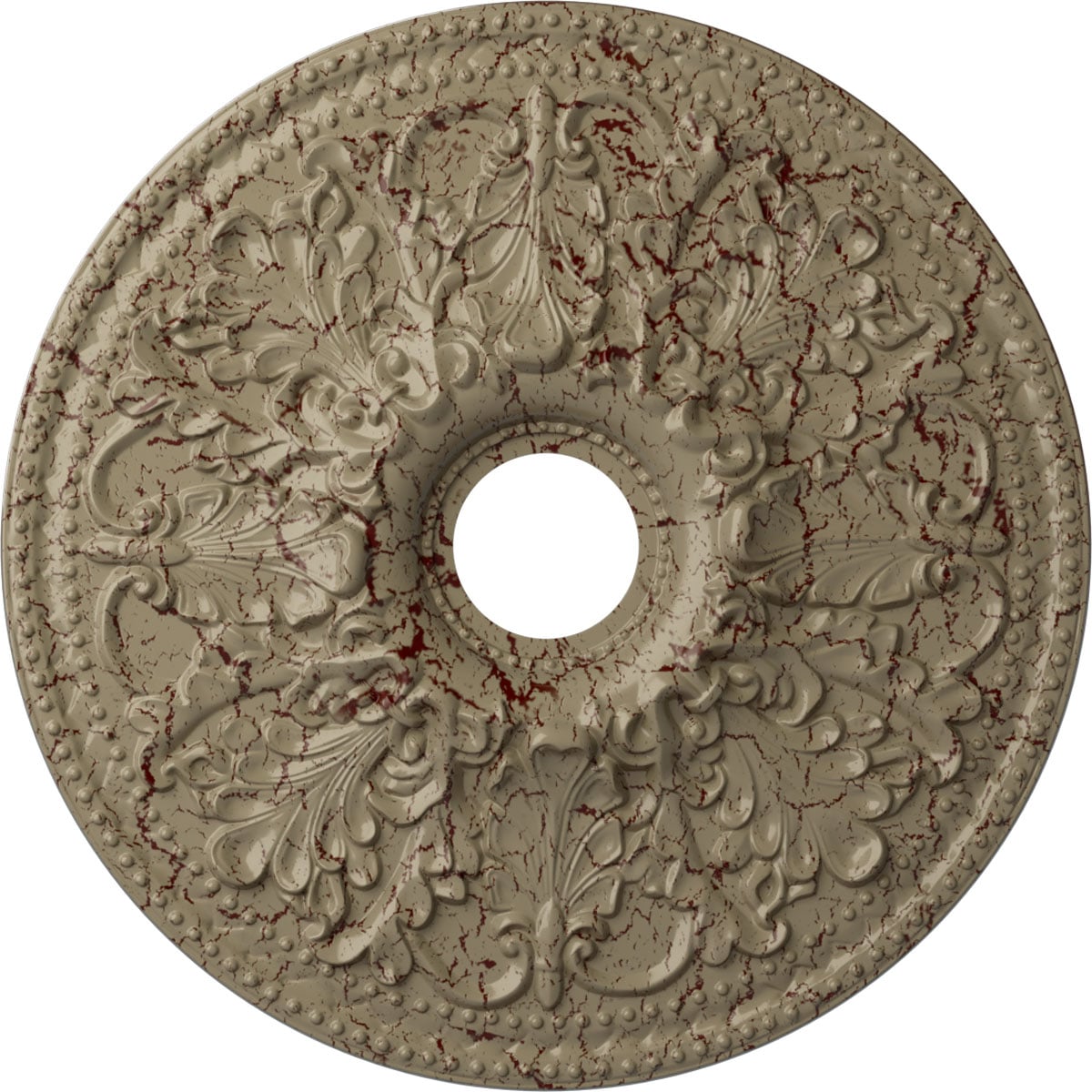Ekena Millwork CM23ASGDC Ashley 23.875-in W x 23.875-in L Painted Gobi Desert Crackle Polyurethane Whole Ceiling Medallion