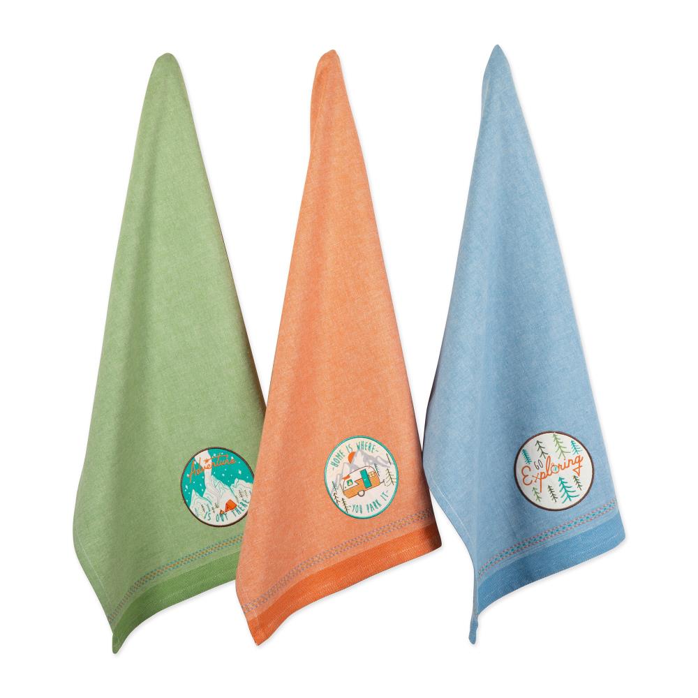 DII CAMZ11118 3-Pack Cotton Logo Any Occasion Dish Towel