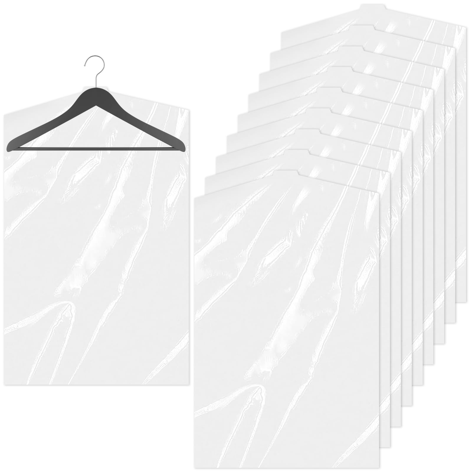 DYRCJ  Clear Plastic Clothes Covers 10 Pack Large Size Garment Bags for Dust Proof Clothing Storage and Protection durable home and garden