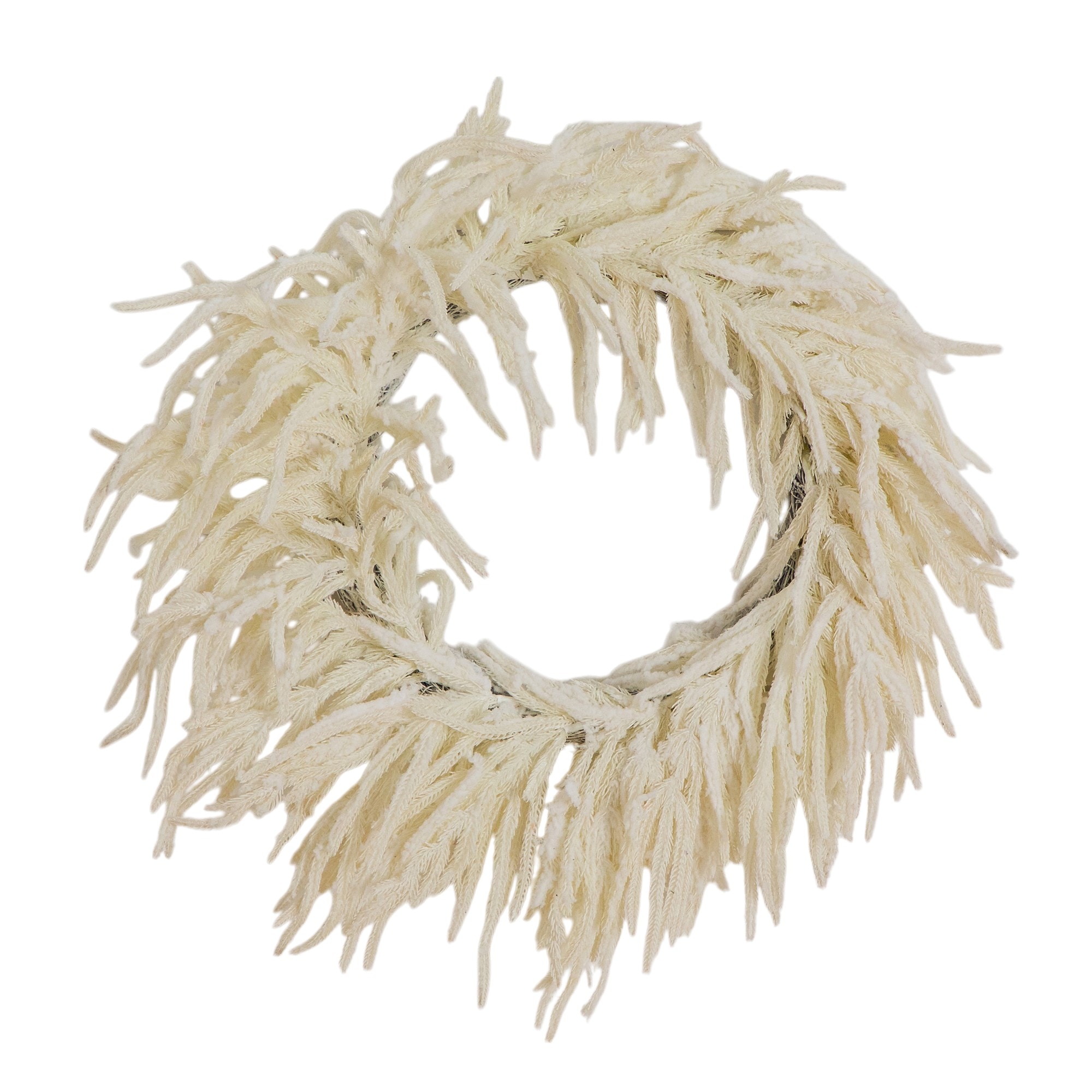 Nearly Natural 24-in Indoor (non powered) White Pine Artificial Christmas Wreath