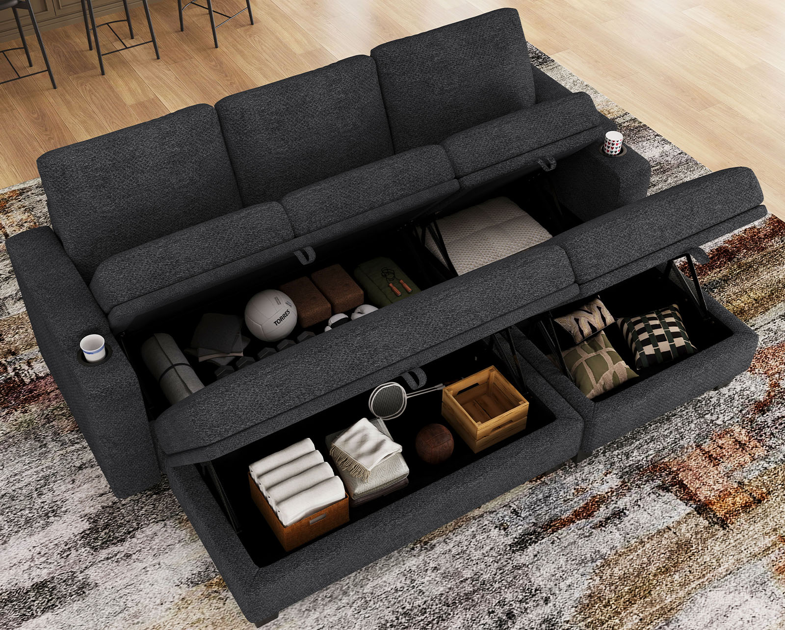 Belffin BF098-ABCEF-DGRAY futons - View #4