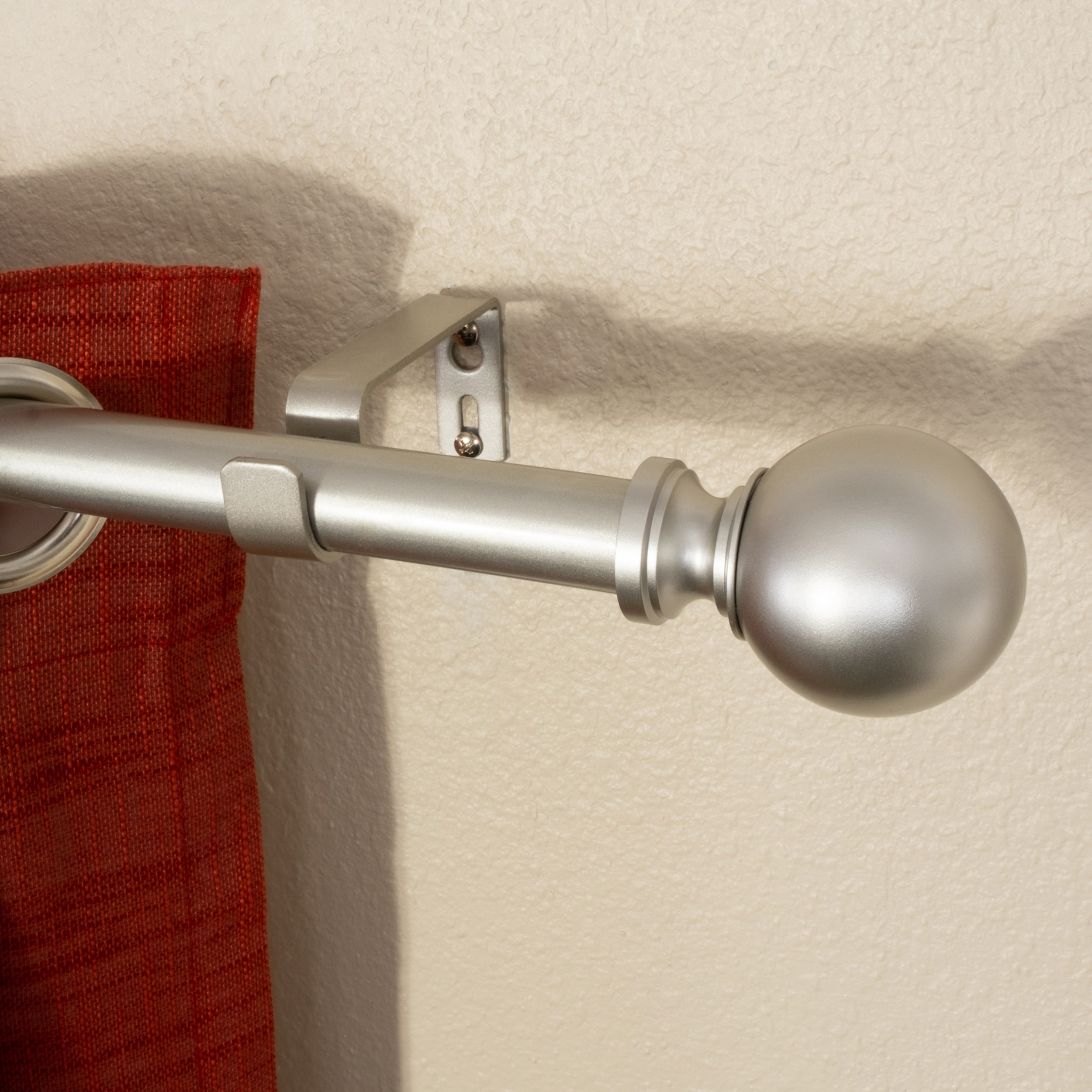 Antique Silver Adjustable Curtain Rod with Classic Ball Finial