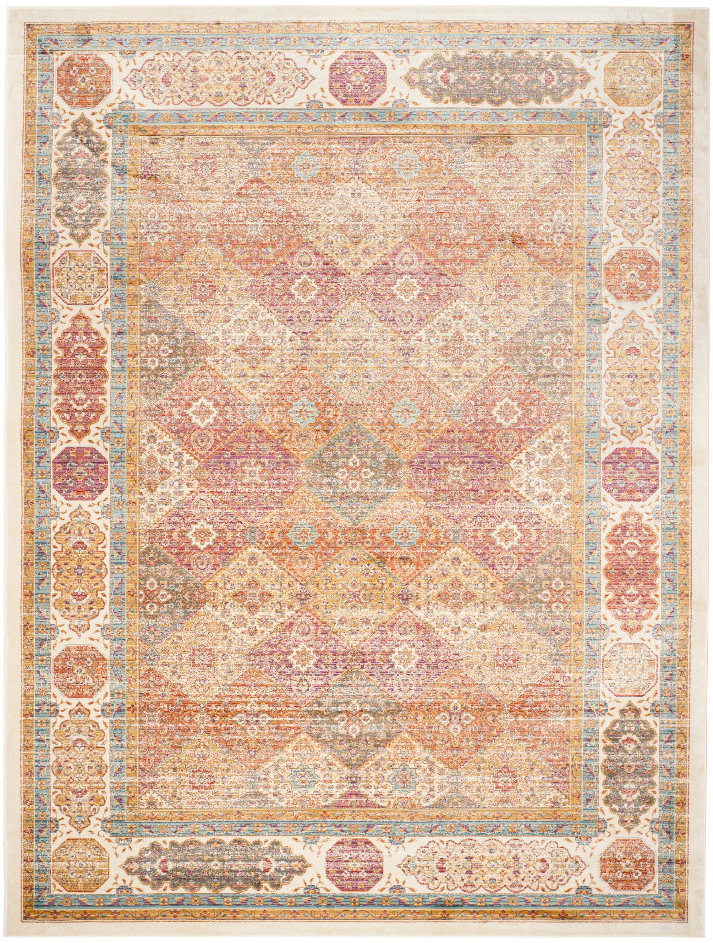 Safavieh SEV815B-8 Sevilla Cervo 8 x 11 (ft) Loomed Synthetic Ivory/Multi Rectangular Indoor Floral/Botanical Vintage Area rug