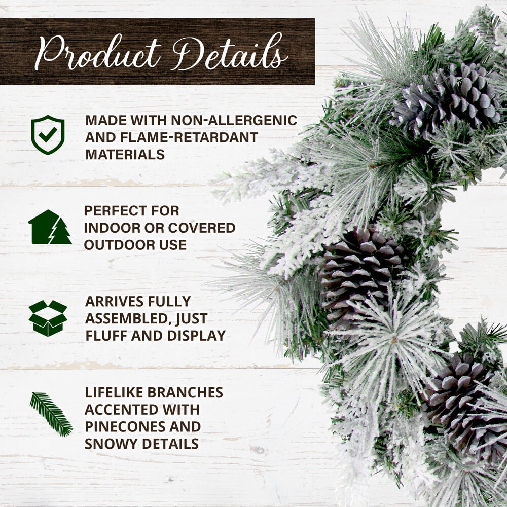 Fraser Hill Farm FF024CHWR004-0SN Artificial-Christmas-Wreaths - View #4