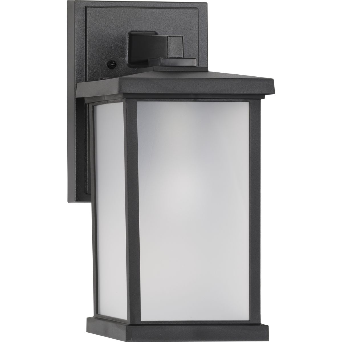 Trafford Black Dimmable Outdoor Wall Lantern with Frosted Shade