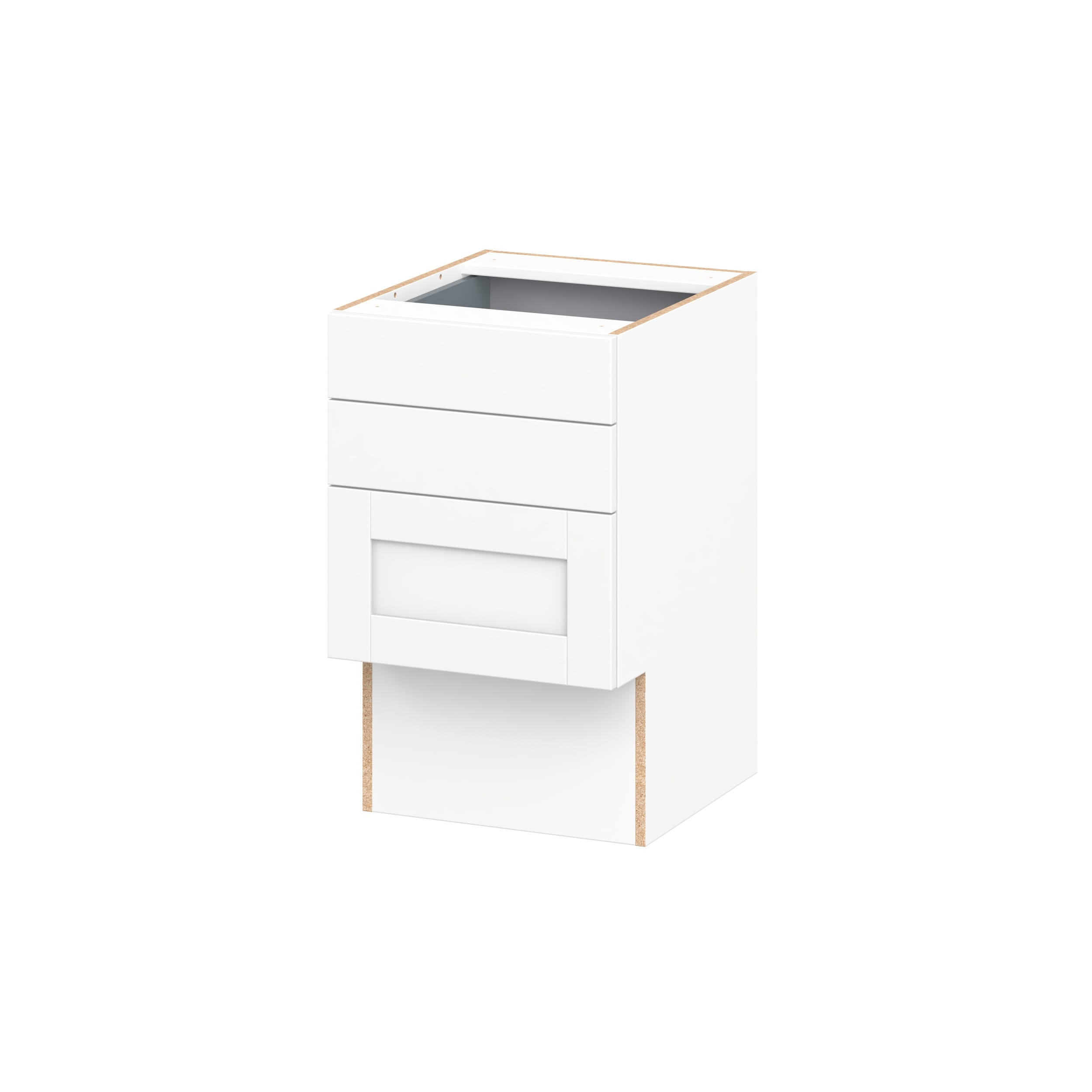 Hugo&Borg DSV3D18ADA-RM Rosemont 18-in W x 30-in H x 21.83-in D Bright White 3 -Drawers Drawer Base Fully assembled Cabinet Recessed Panel Shaker