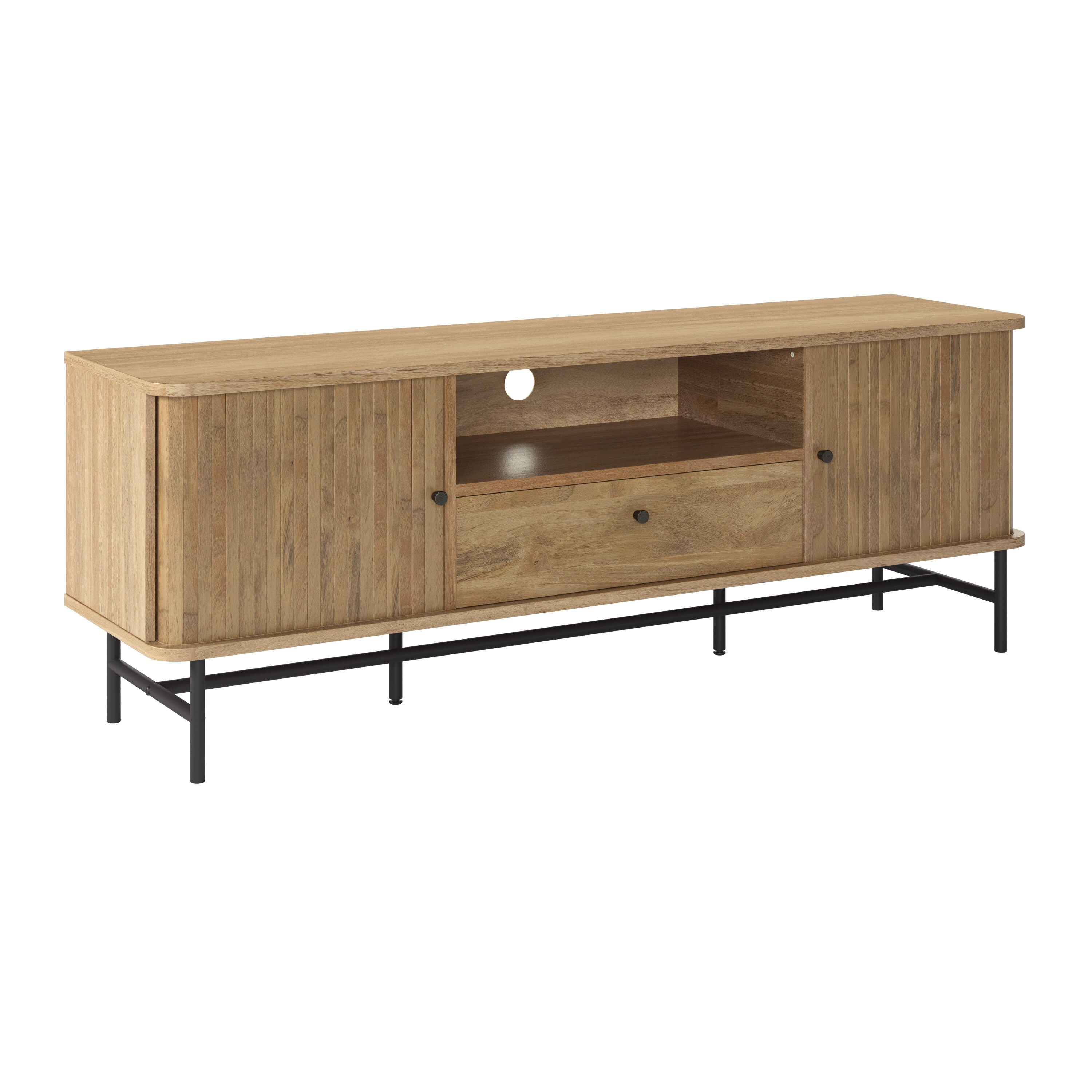 CorLiving BVLMA187B Modern/Contemporary Light Wood TV stand ( Accommodates TVs up to 80-in )