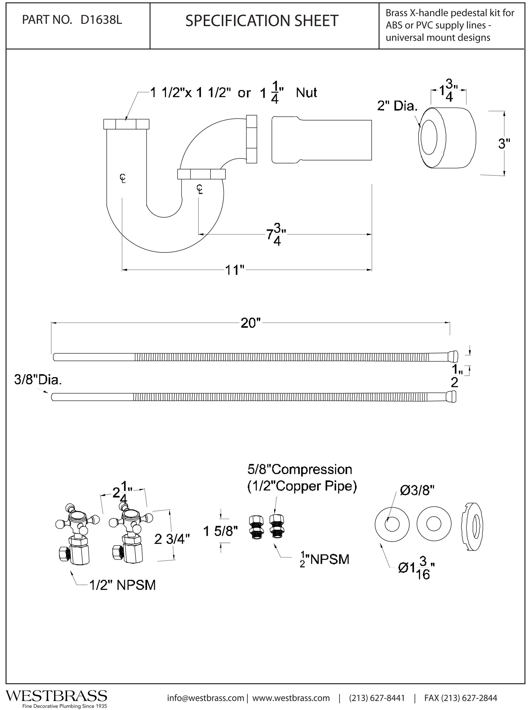 WESTBRASS D1638L-05 Under-Sink-Tubular-Drainage - View #2