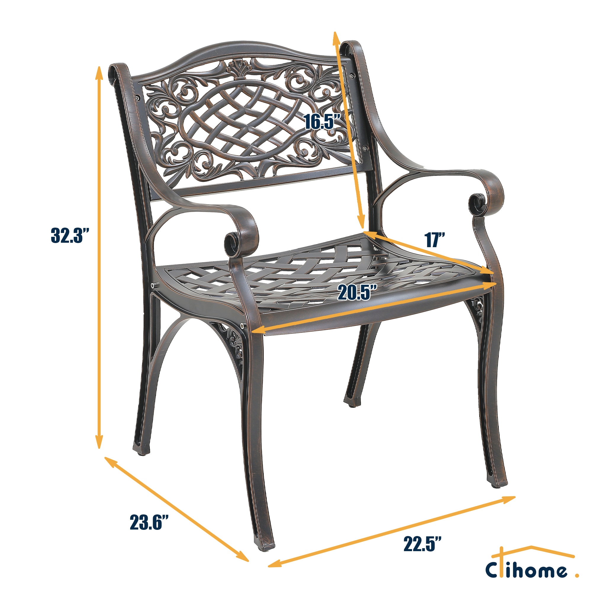 Clihome CL6022C-BR Patio-Chairs - View #5