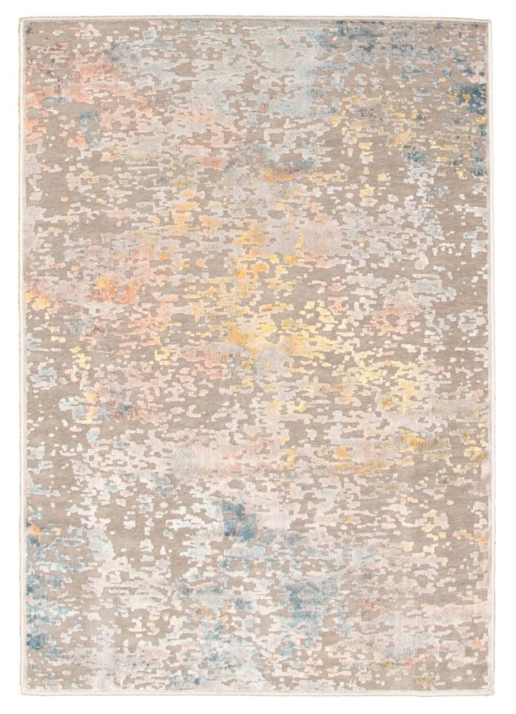 Ecarpetgallery Molly Rug 5 X 7 Gray Yellow Orange Blue Abstract Global Area Rug In The Rugs Department At Lowes Com