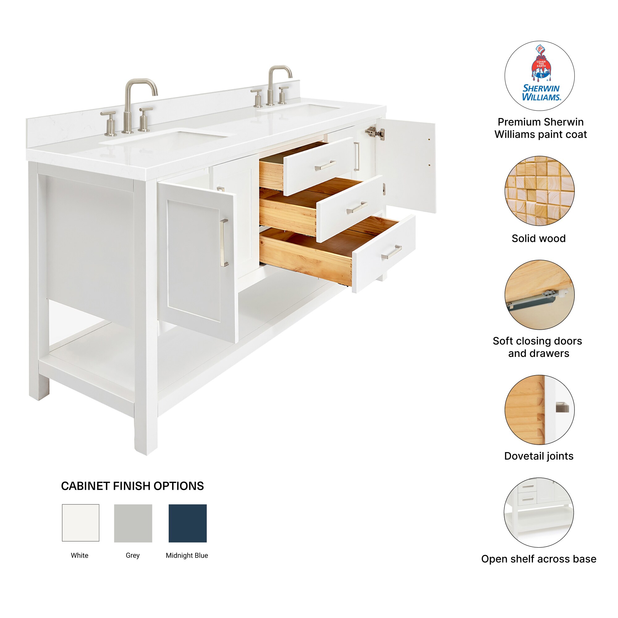 ARIEL S072DCQRVOWHT Bath-Vanity-Combo - View #4